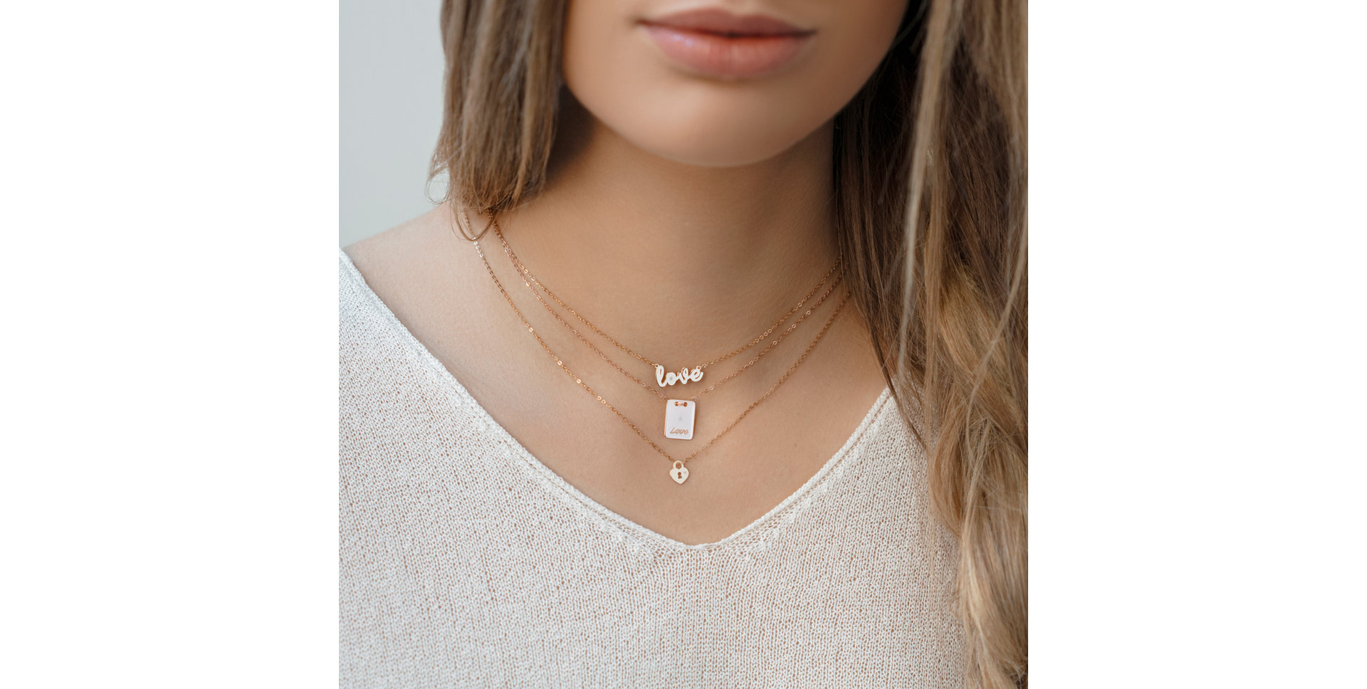 Diamond necklace Little Heart Lock