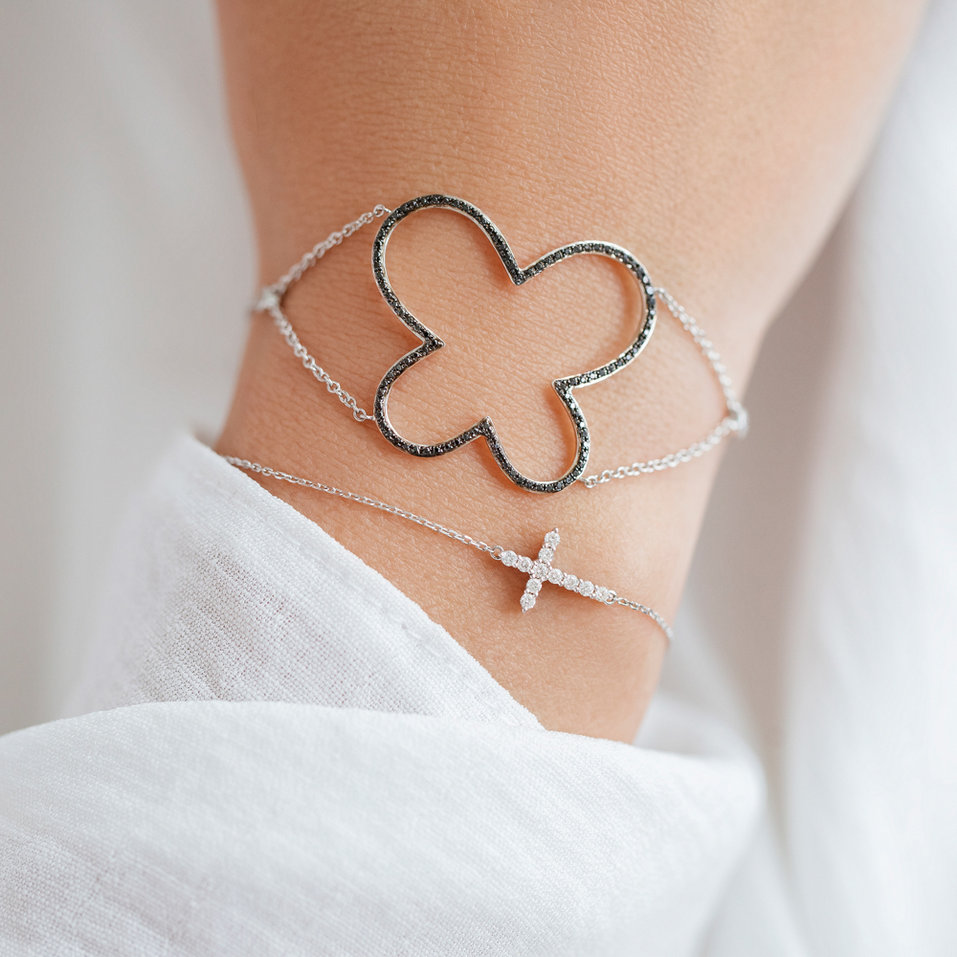 Bracelet with black diamonds Black Butterfly