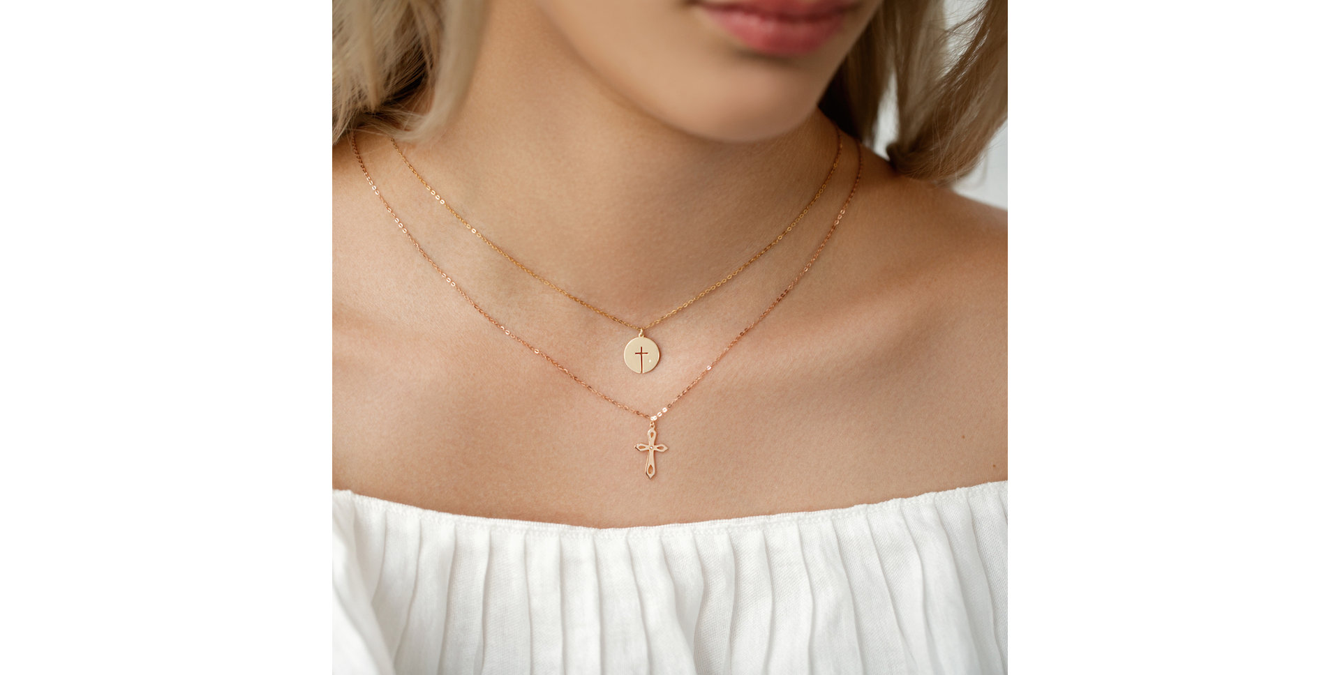 Diamond necklace Little Cross