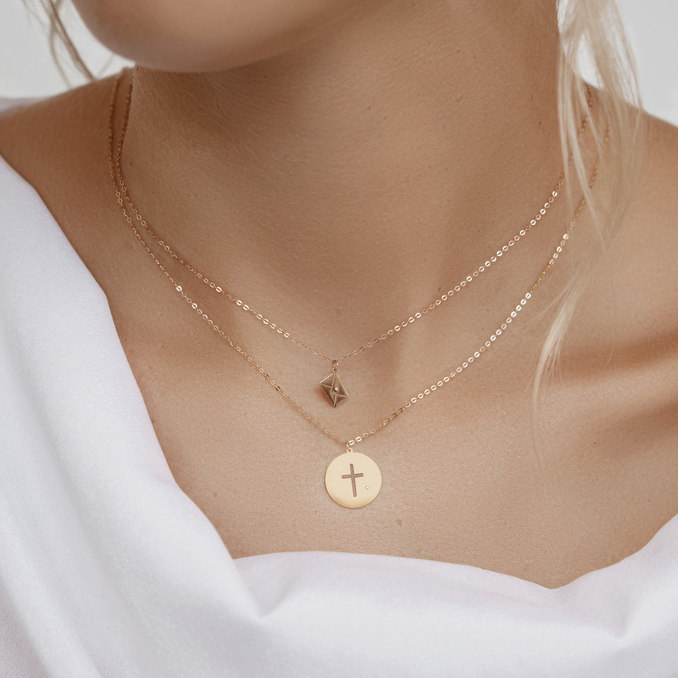 Diamond necklace Cross