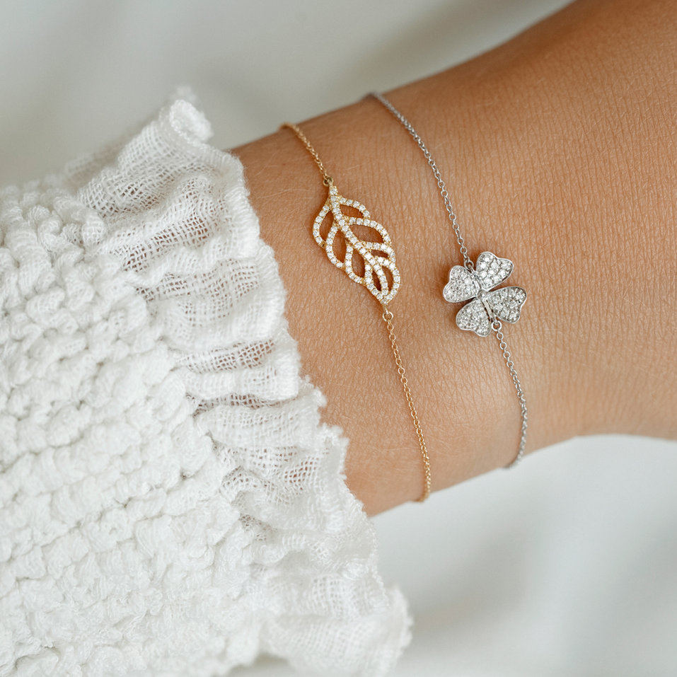 Diamond bracelet Four Leaf Clover