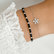 Bracelet with black and brown diamonds Flower4