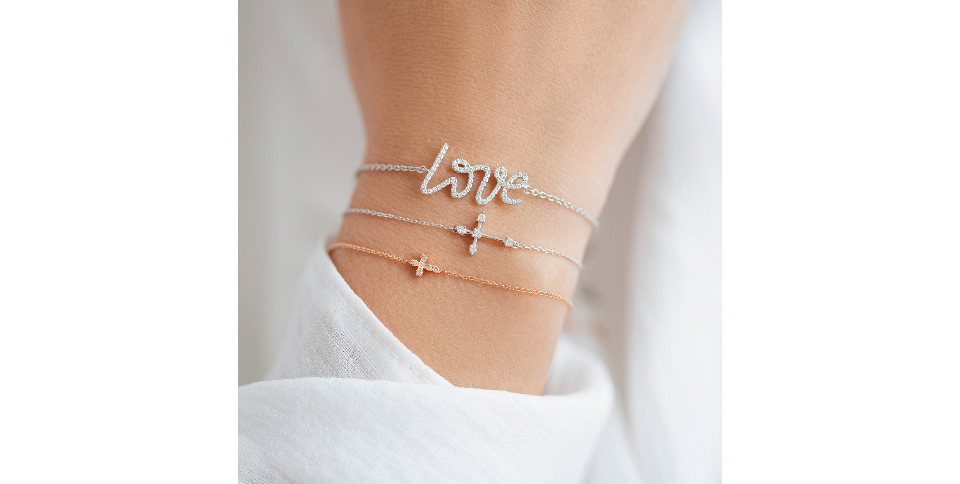 Diamond bracelet Shiny Cross