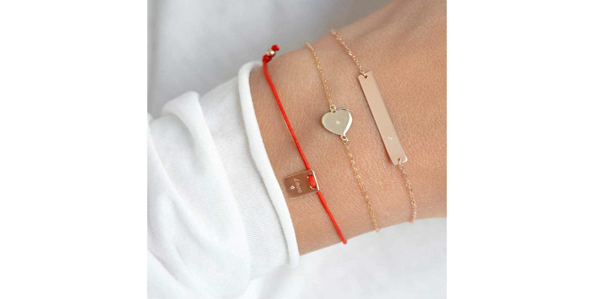 Diamond bracelet Mini Stamp Love