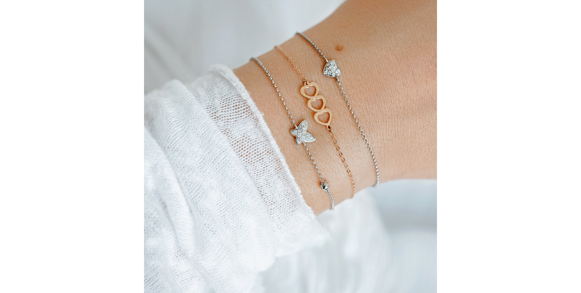 Bracelet with black diamonds Little Heart