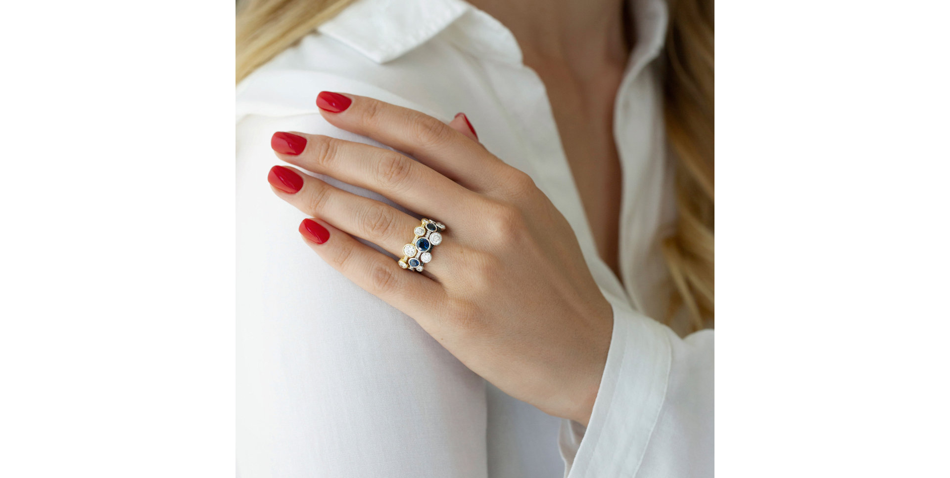 Ring with black diamonds Galaxy of Passion