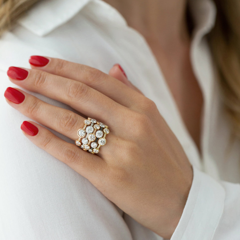 Ring with brown and black diamonds Galaxy of Passion