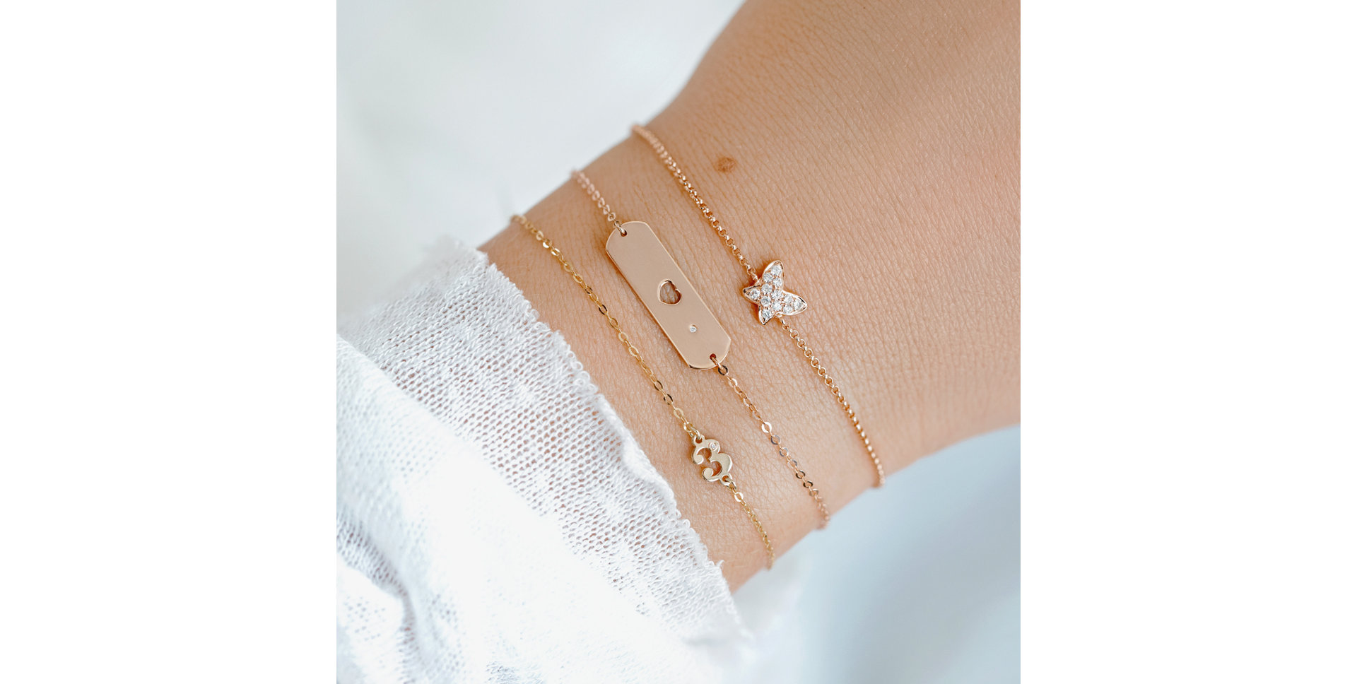 Bracelet with brown diamonds Romantic Message