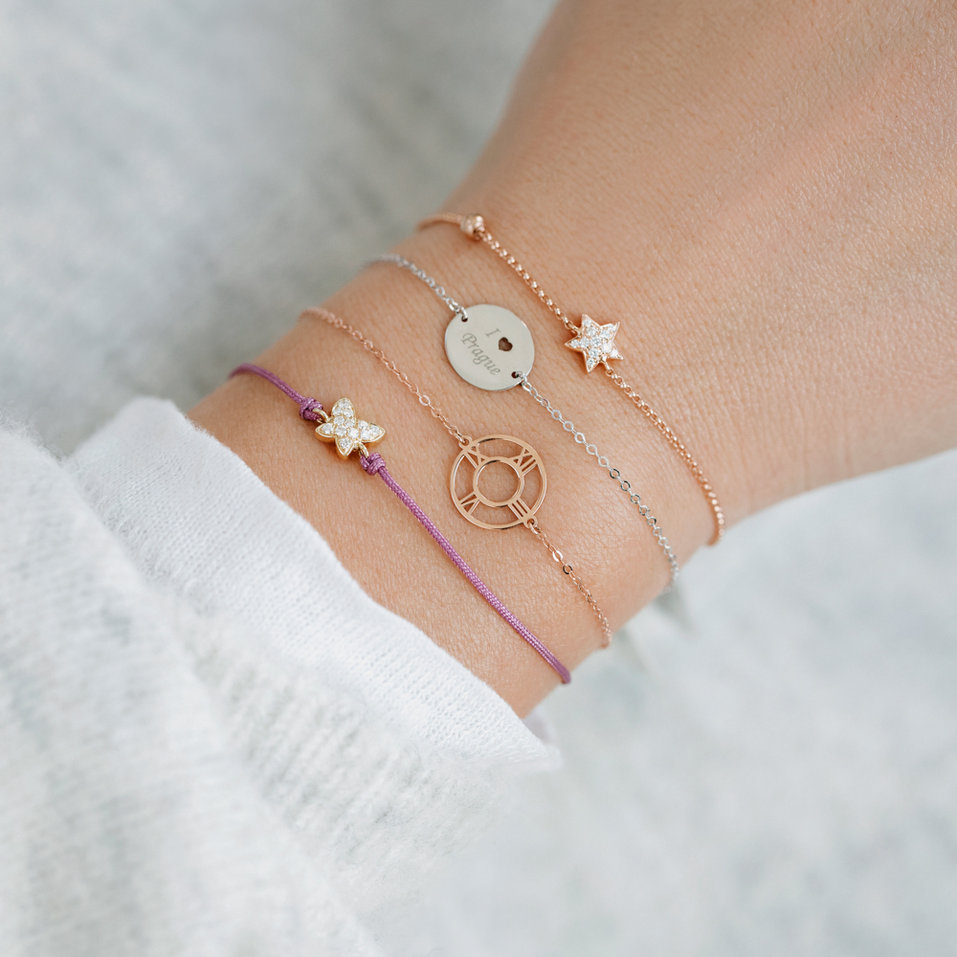Bracelet with brown diamonds Magic Butterfly