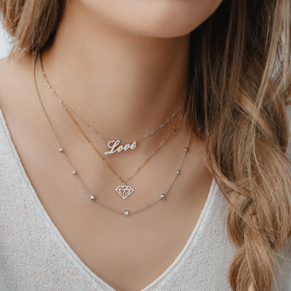 Diamond necklace Love