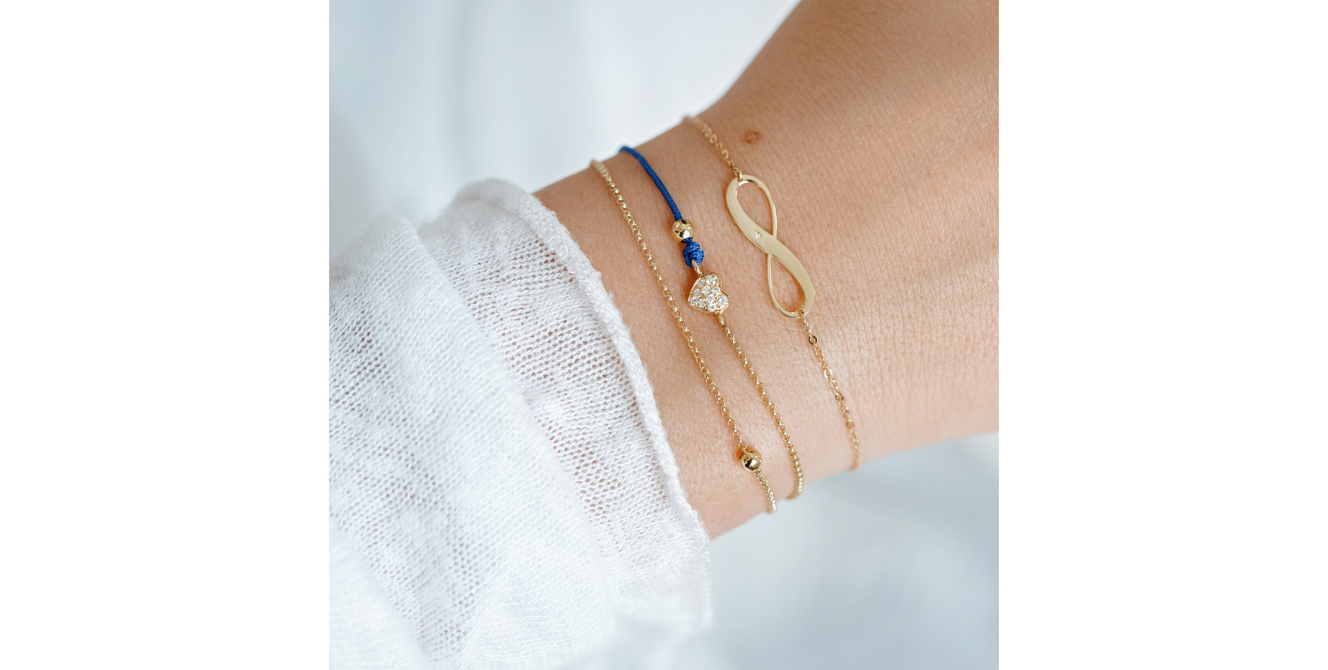 Diamond bracelet with cord Love Message