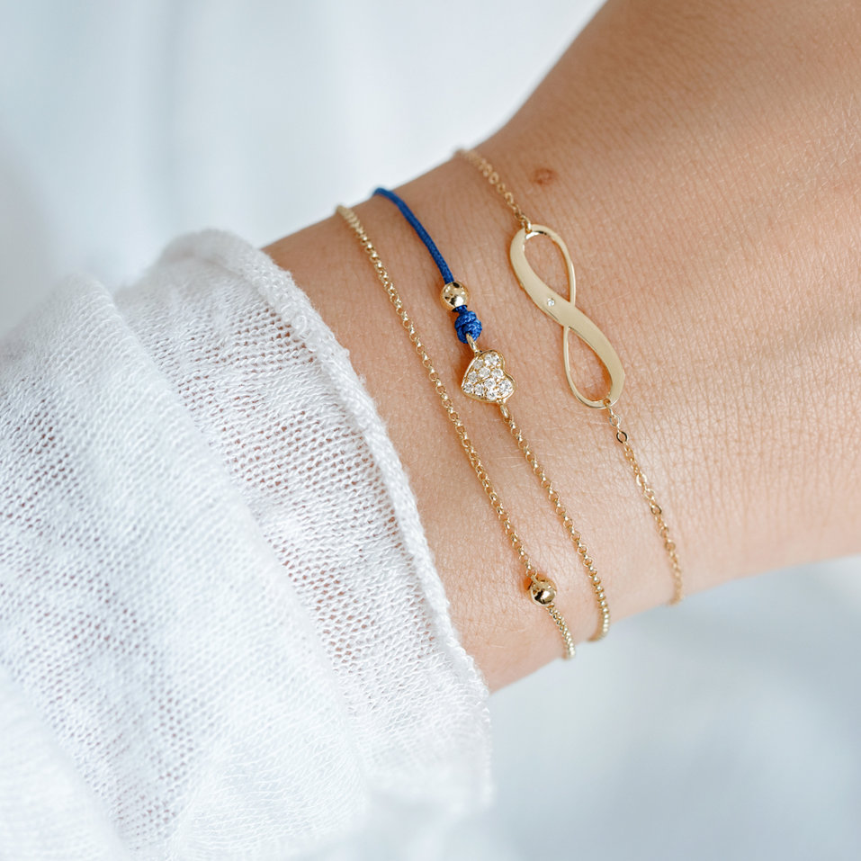 Diamond bracelet with cord Love Message