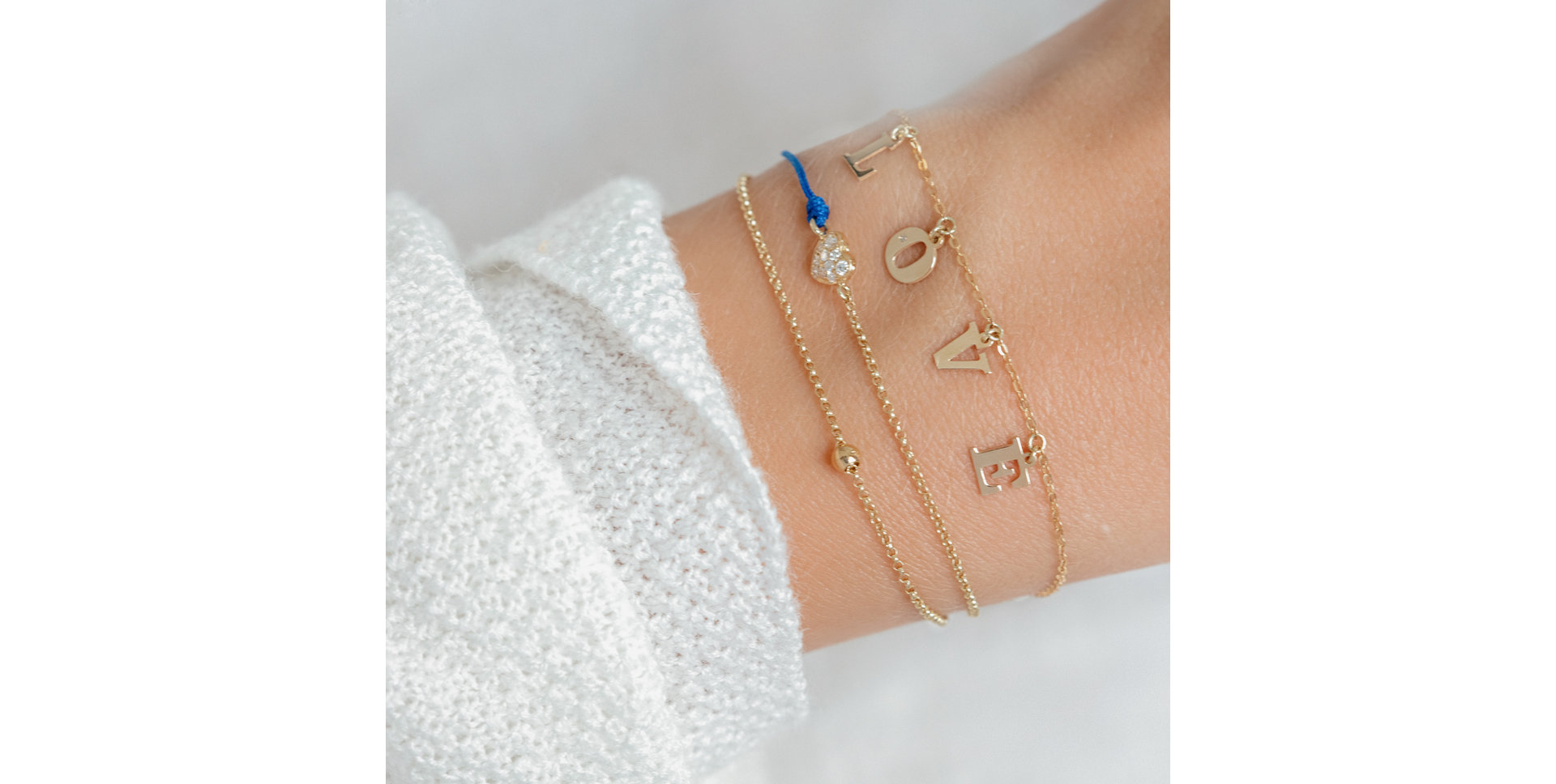 Diamond bracelet with cord Love Message