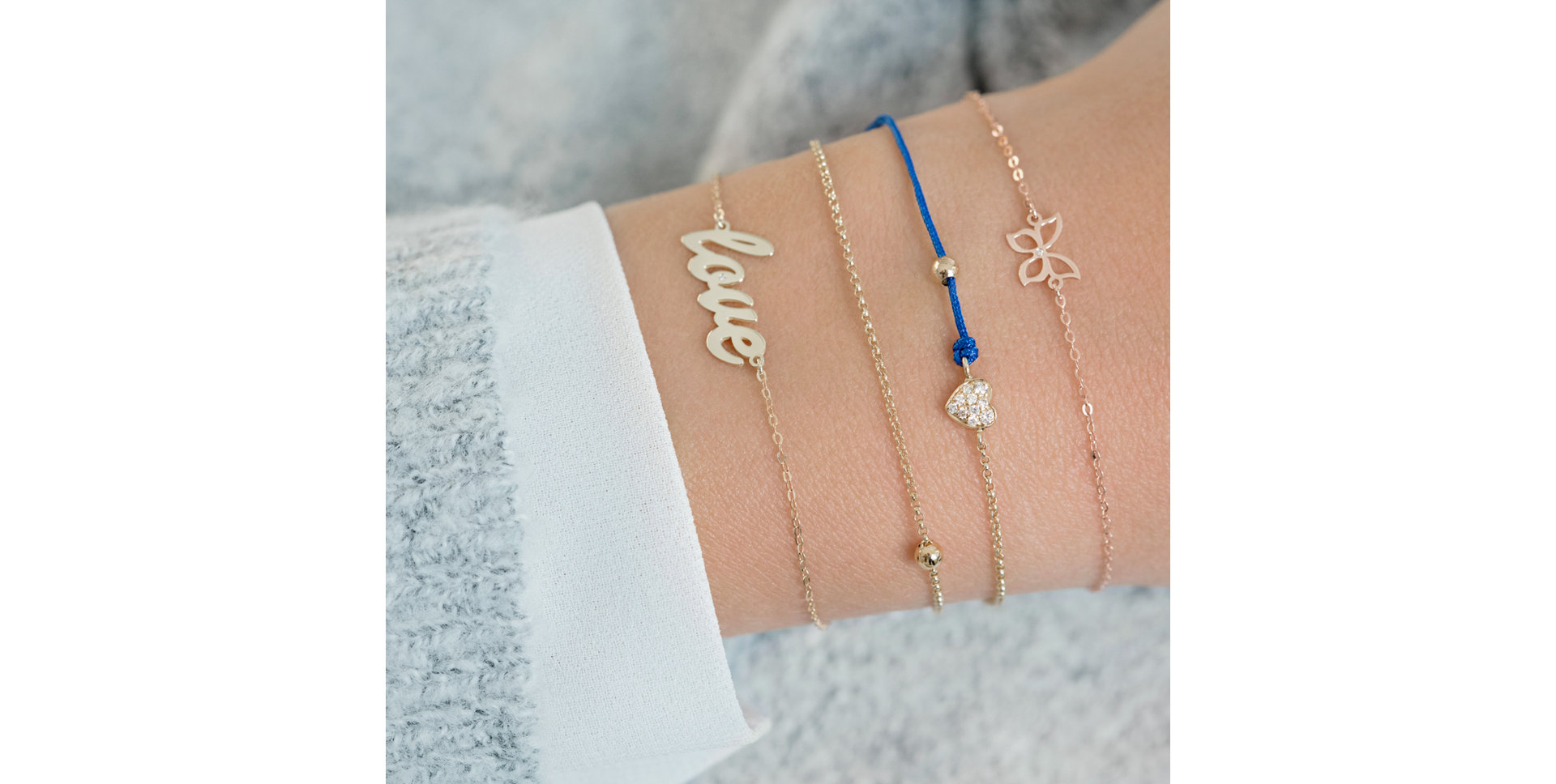 Diamond bracelet with cord Love Message