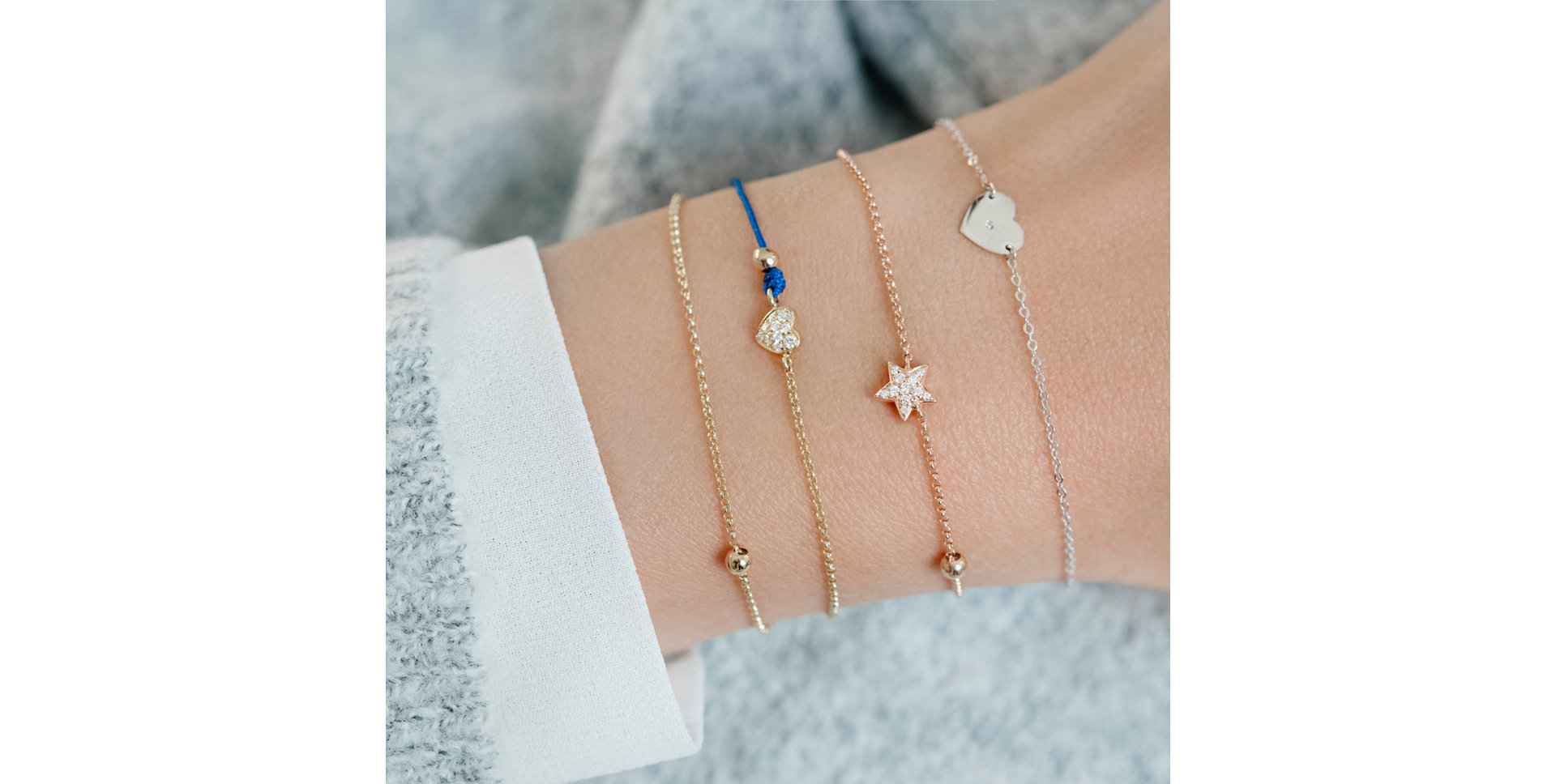 Diamond bracelet with cord Love Message