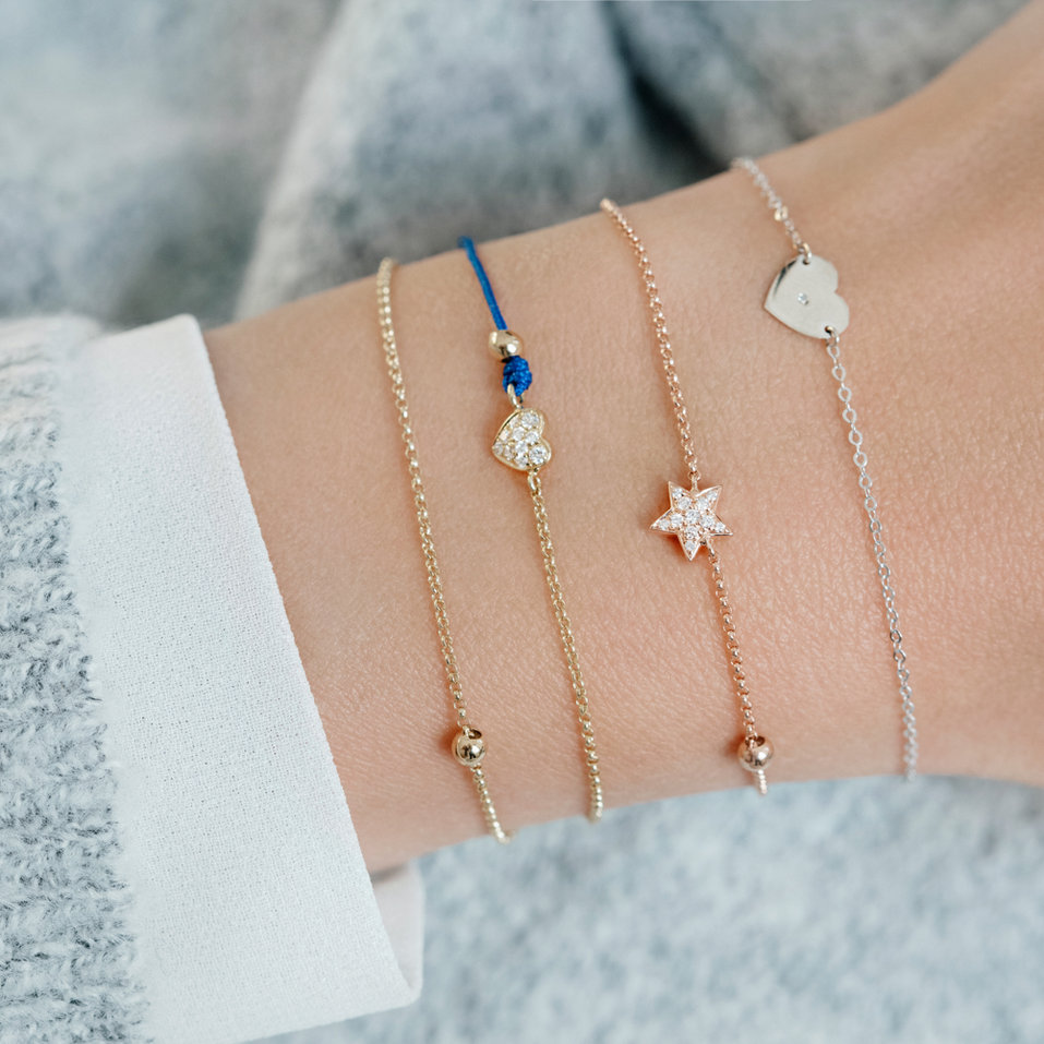 Diamond bracelet with cord Love Message