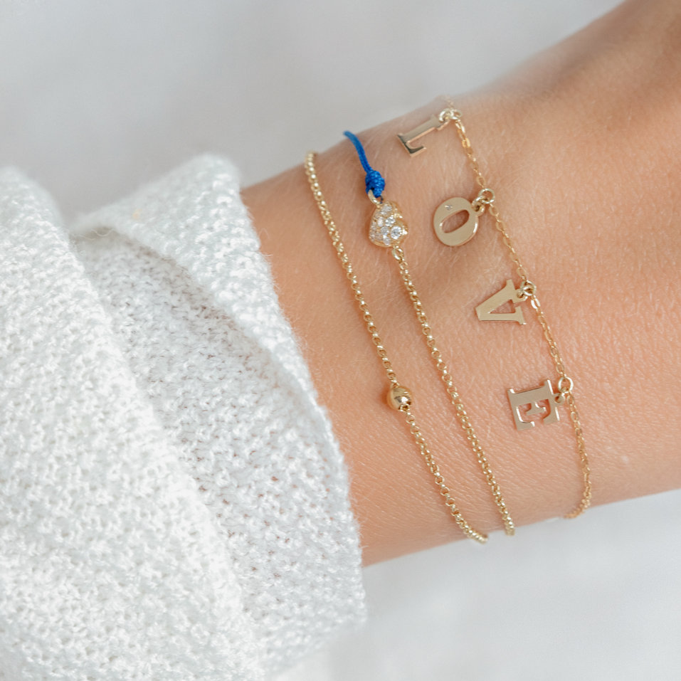 Diamond bracelet with cord Love Message