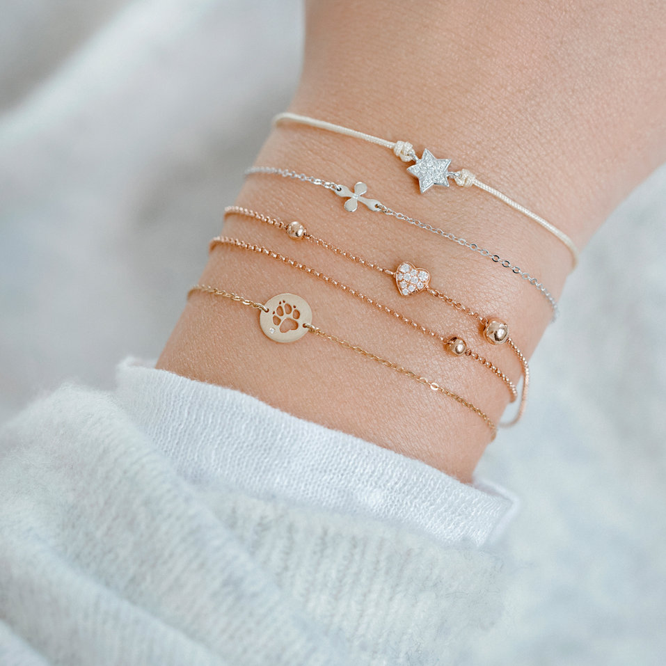 Diamond bracelet with cord Star Message