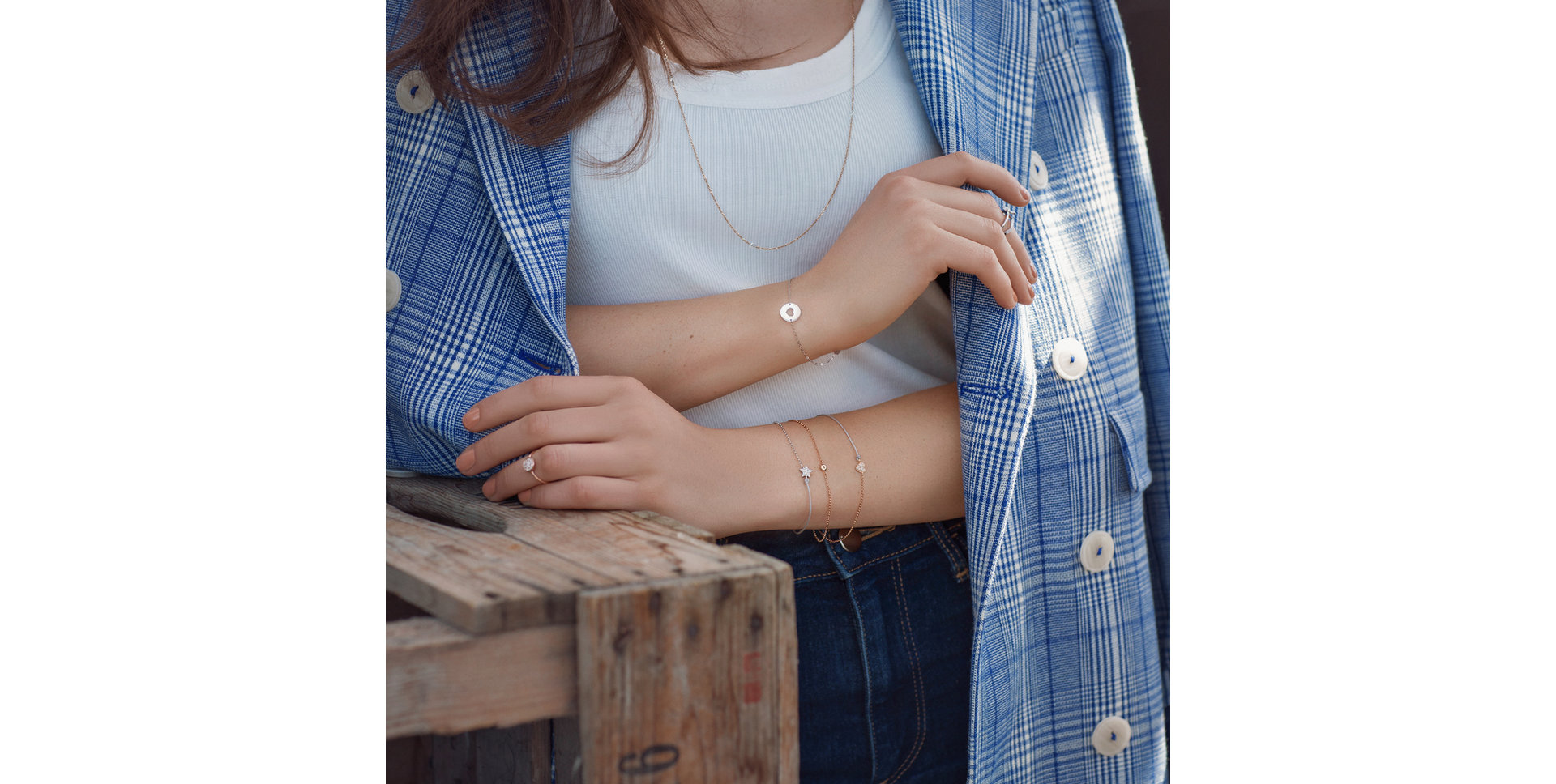 Diamond bracelet with cord Extraordinary Heart