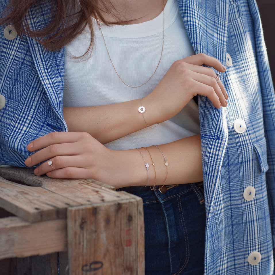 Diamond bracelet with cord Extraordinary Heart