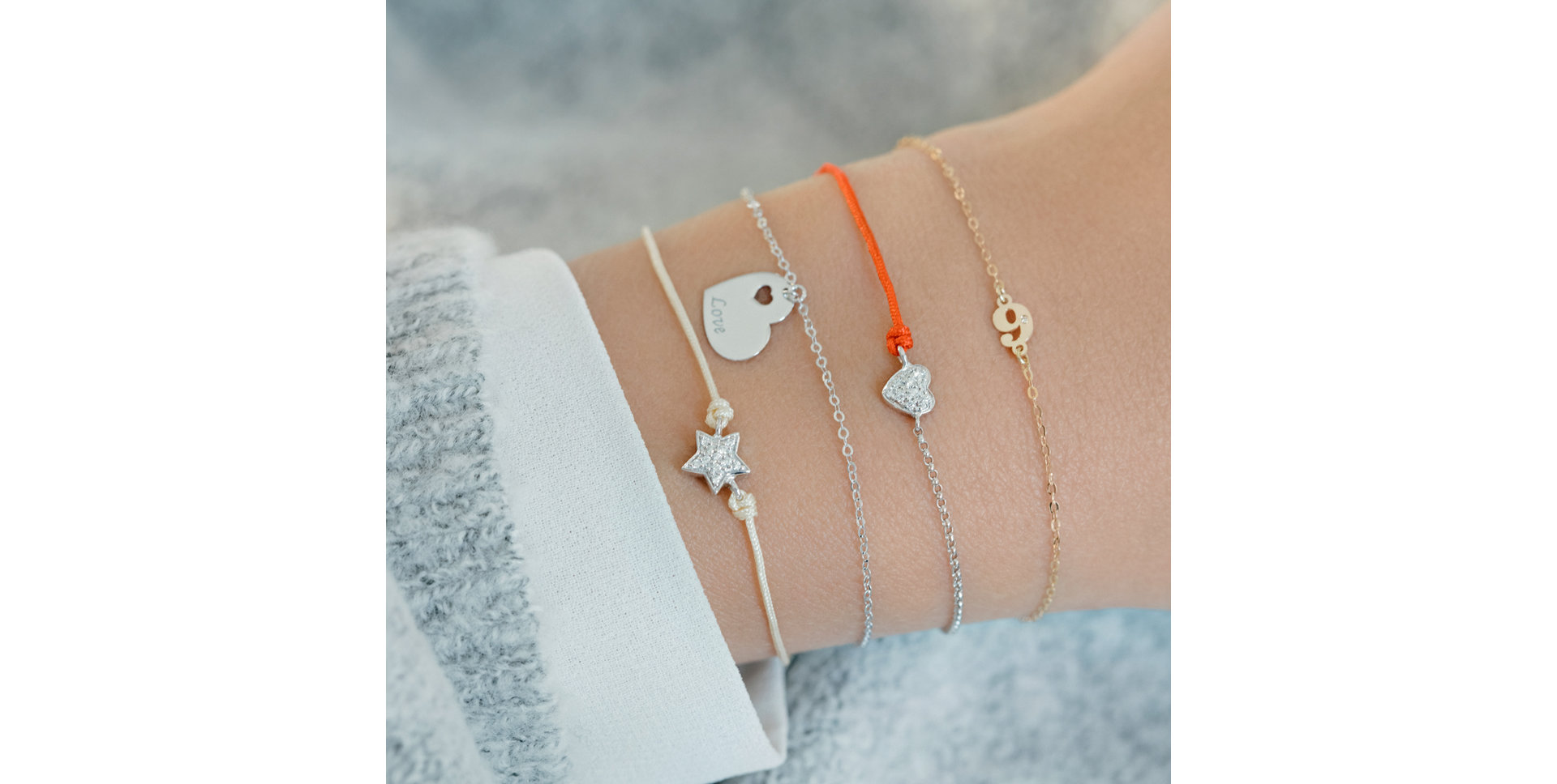 Diamond bracelet with cord Extraordinary Heart