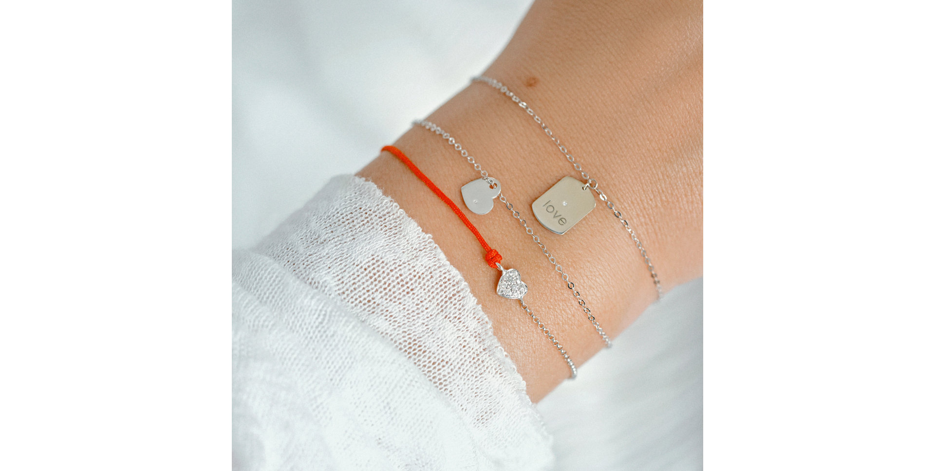 Diamond bracelet with cord Extraordinary Heart