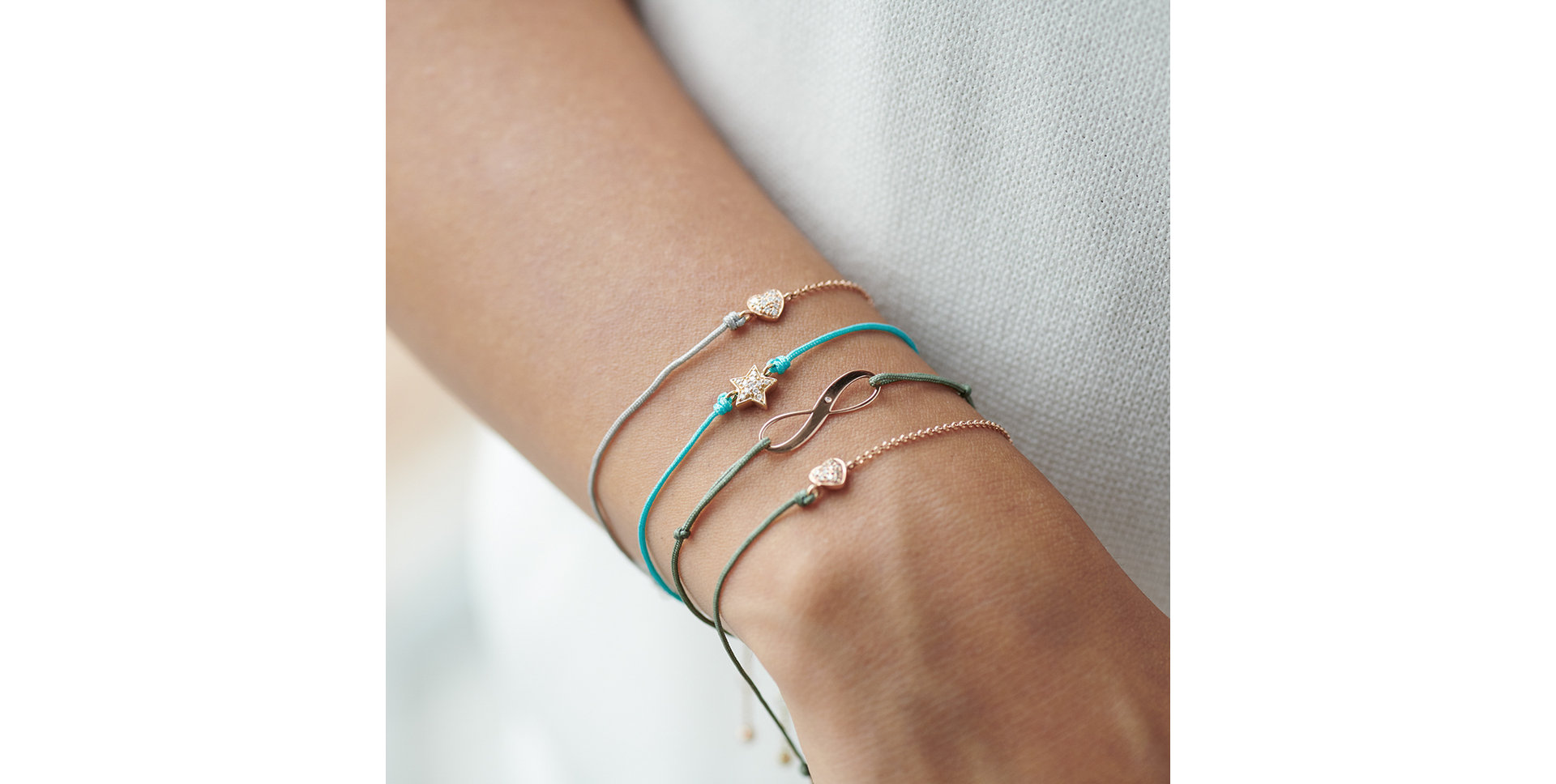 Diamond bracelet with cord Extraordinary Heart