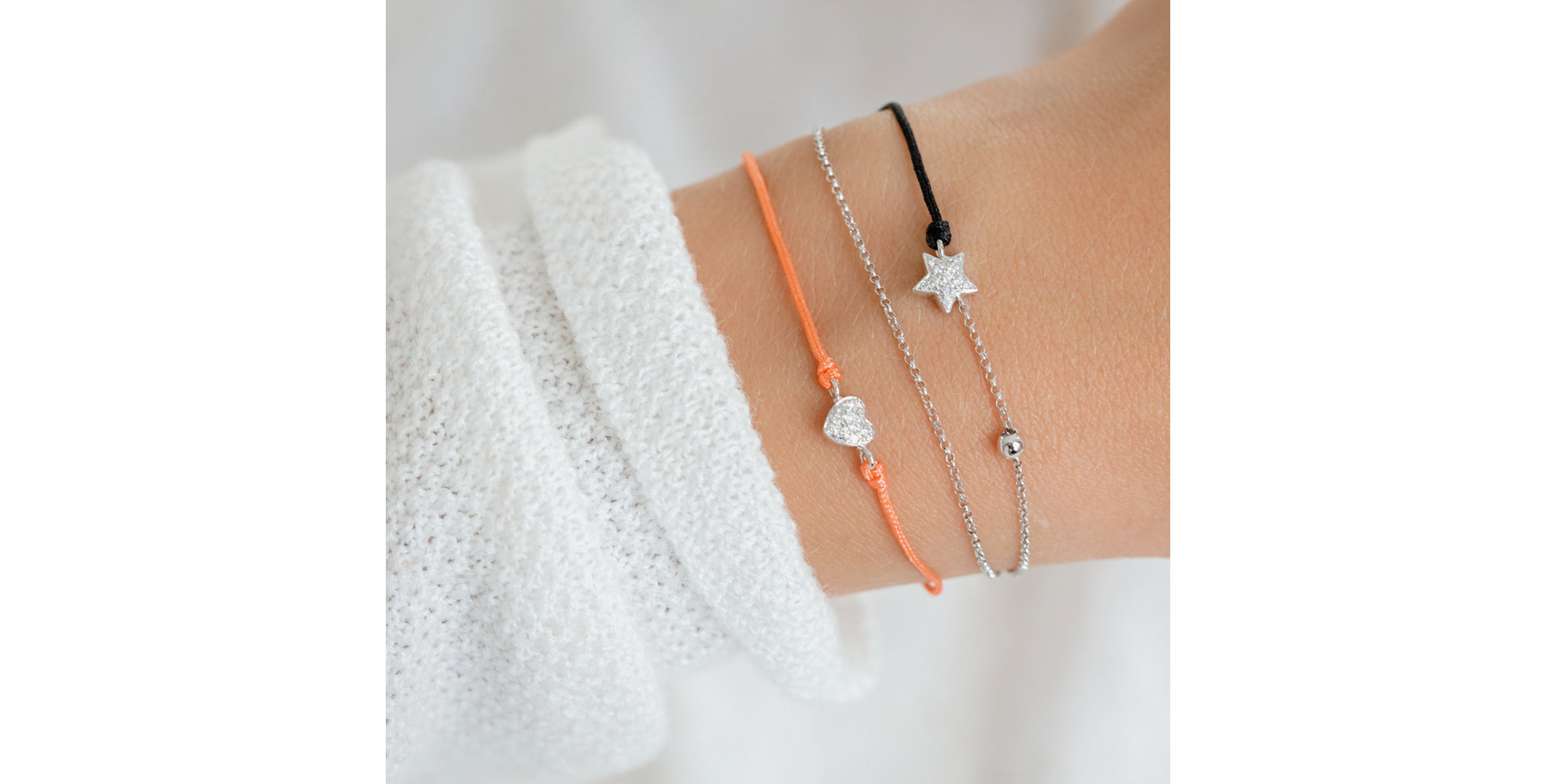 Diamond bracelet with cord Dream Message