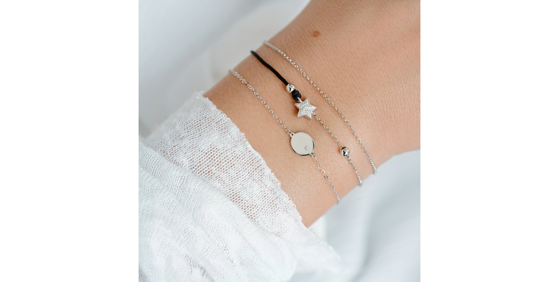 Diamond bracelet with cord Dream Message