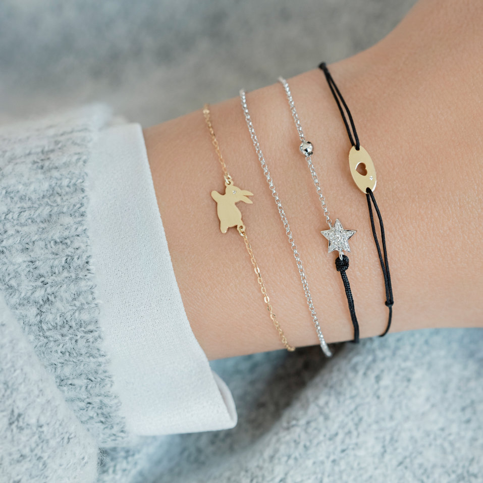 Diamond bracelet with cord Dream Message