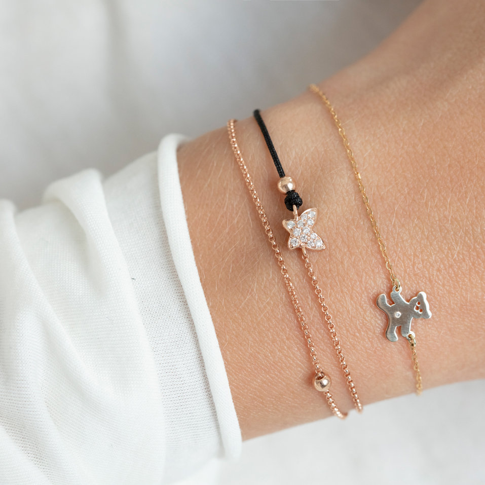 Diamond bracelet with cord Paradise Message