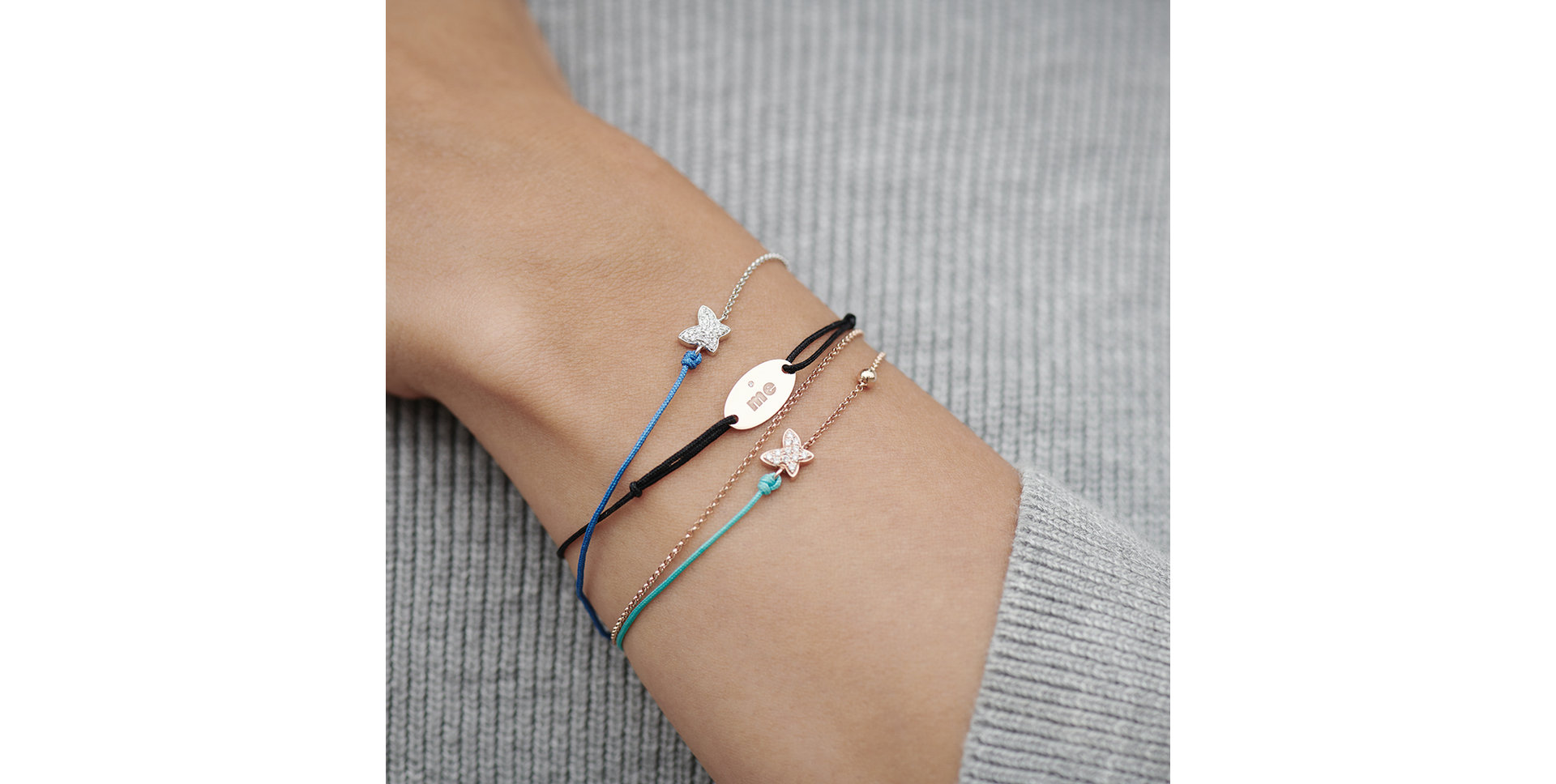 Diamond bracelet with cord Paradise Message