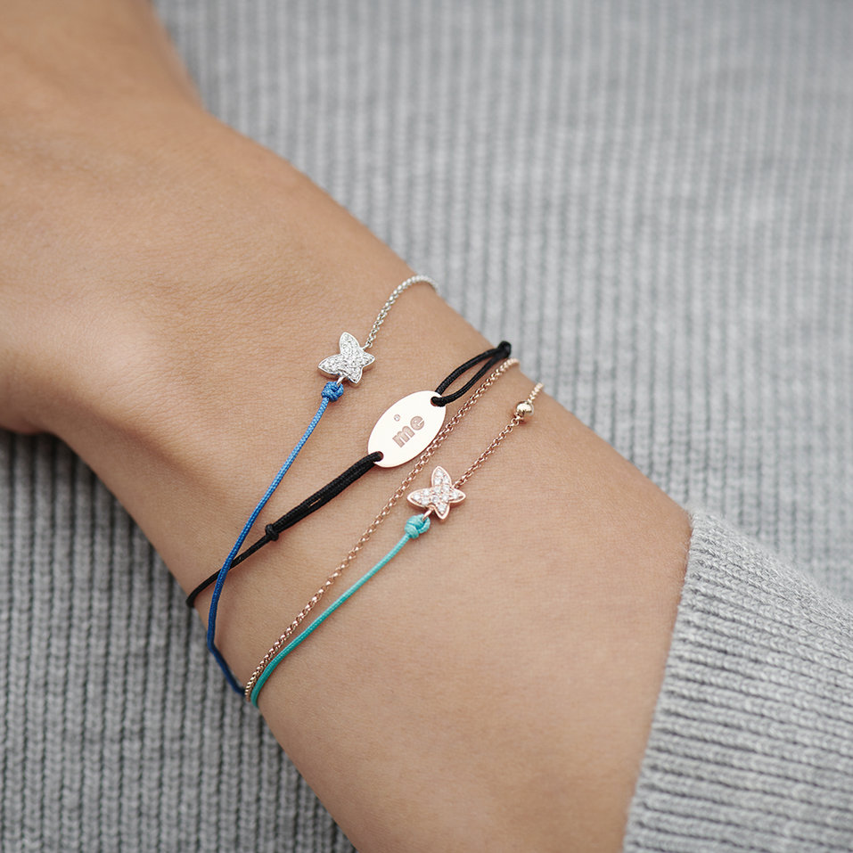 Diamond bracelet with cord Paradise Message