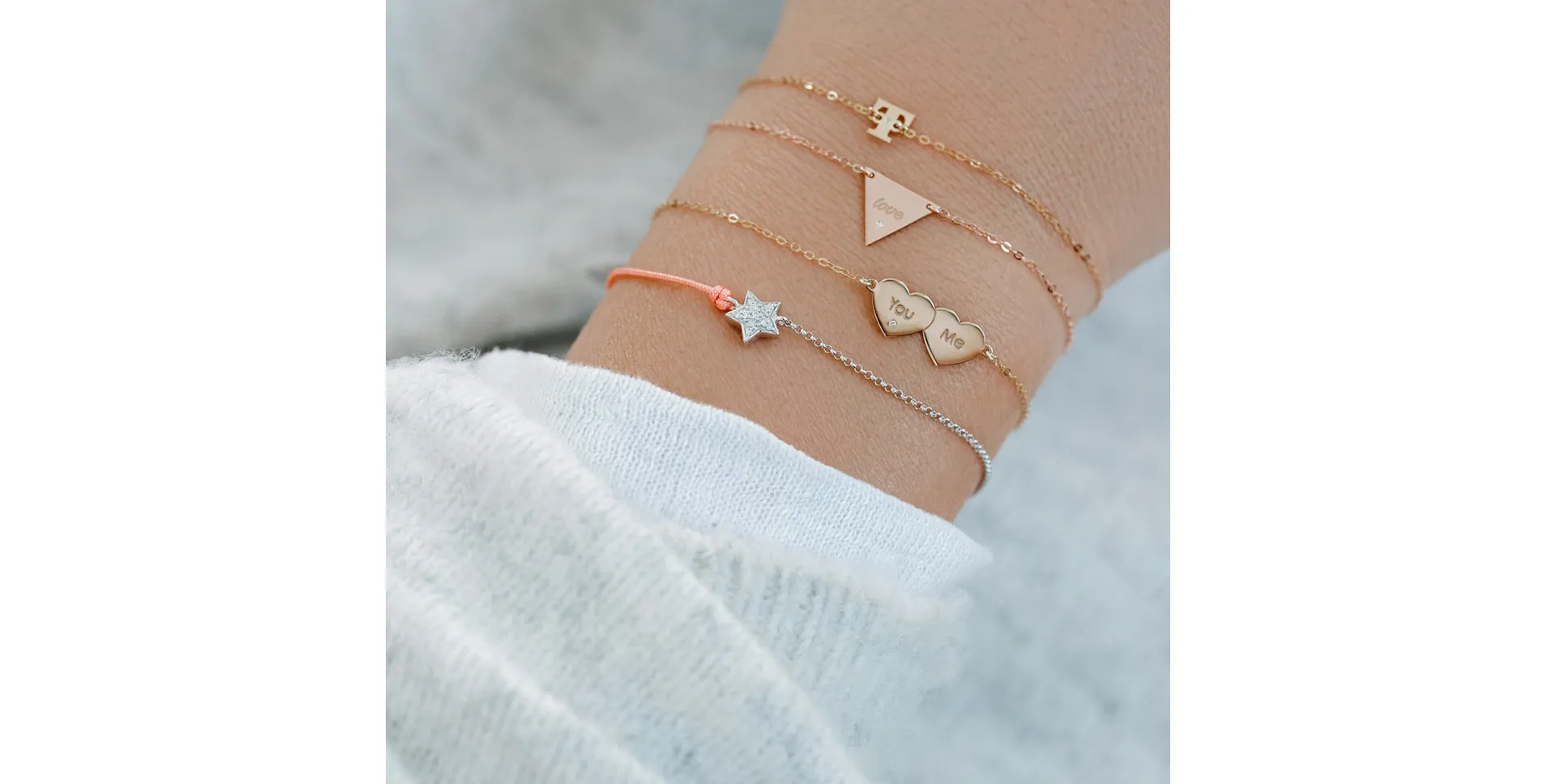 Diamond bracelet with cord Be a Star