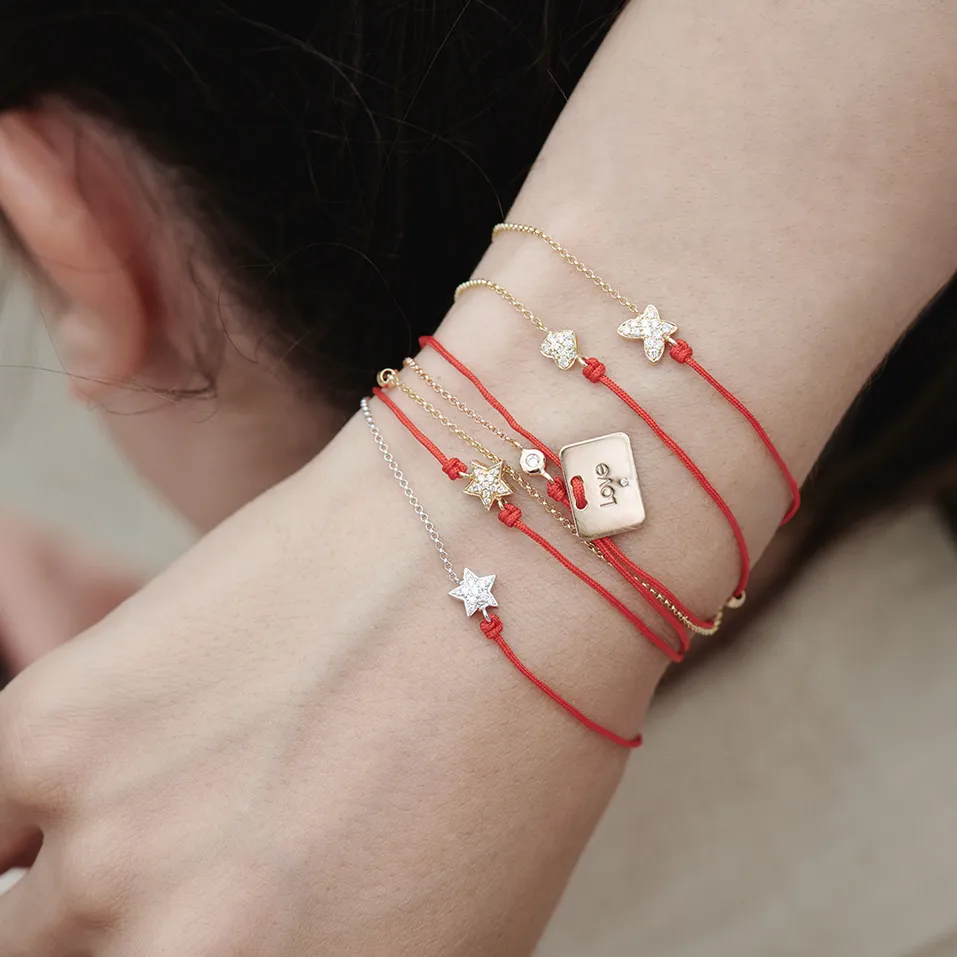Diamond bracelet with cord Be a Star