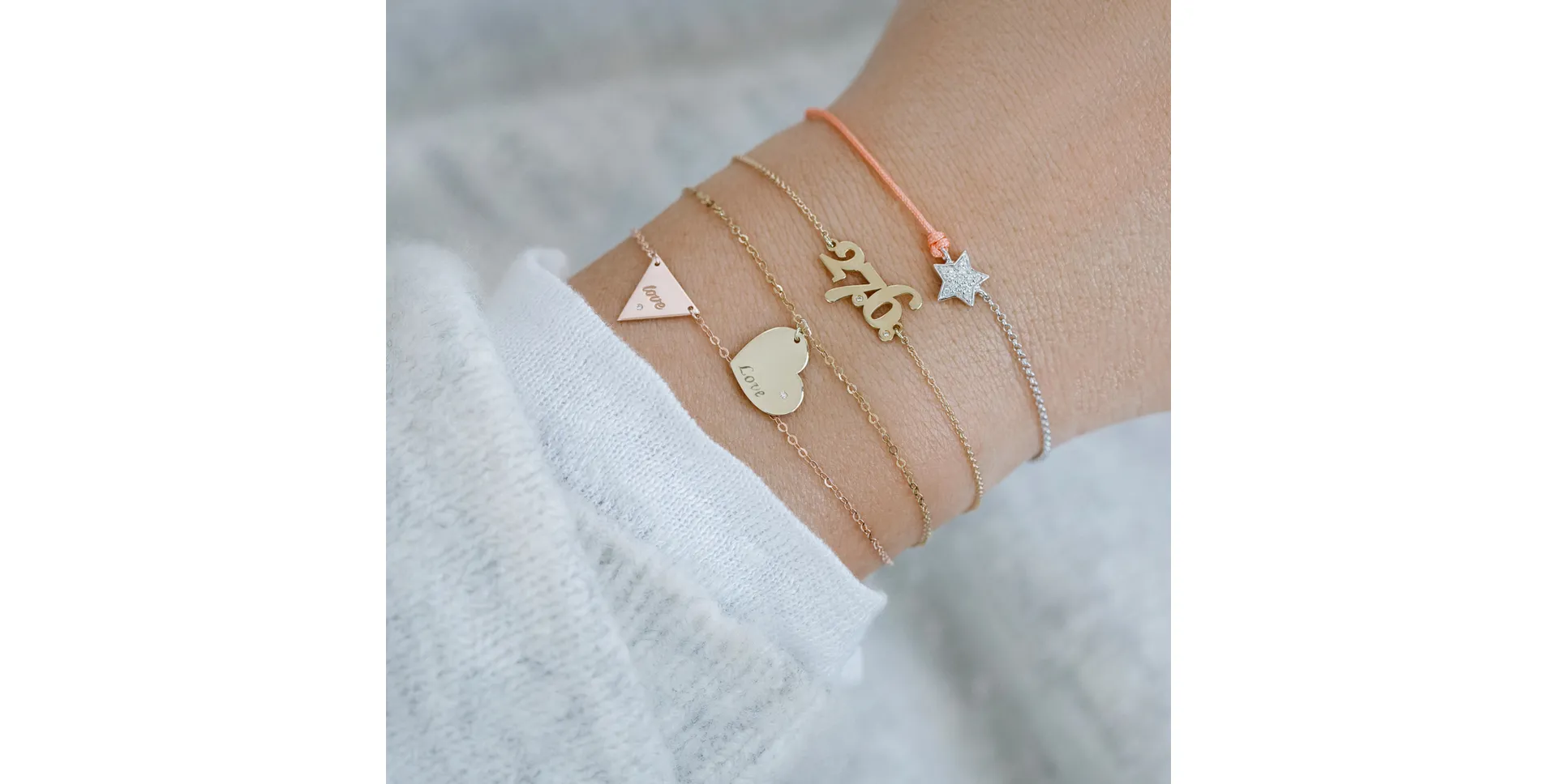 Diamond bracelet with cord Be a Star