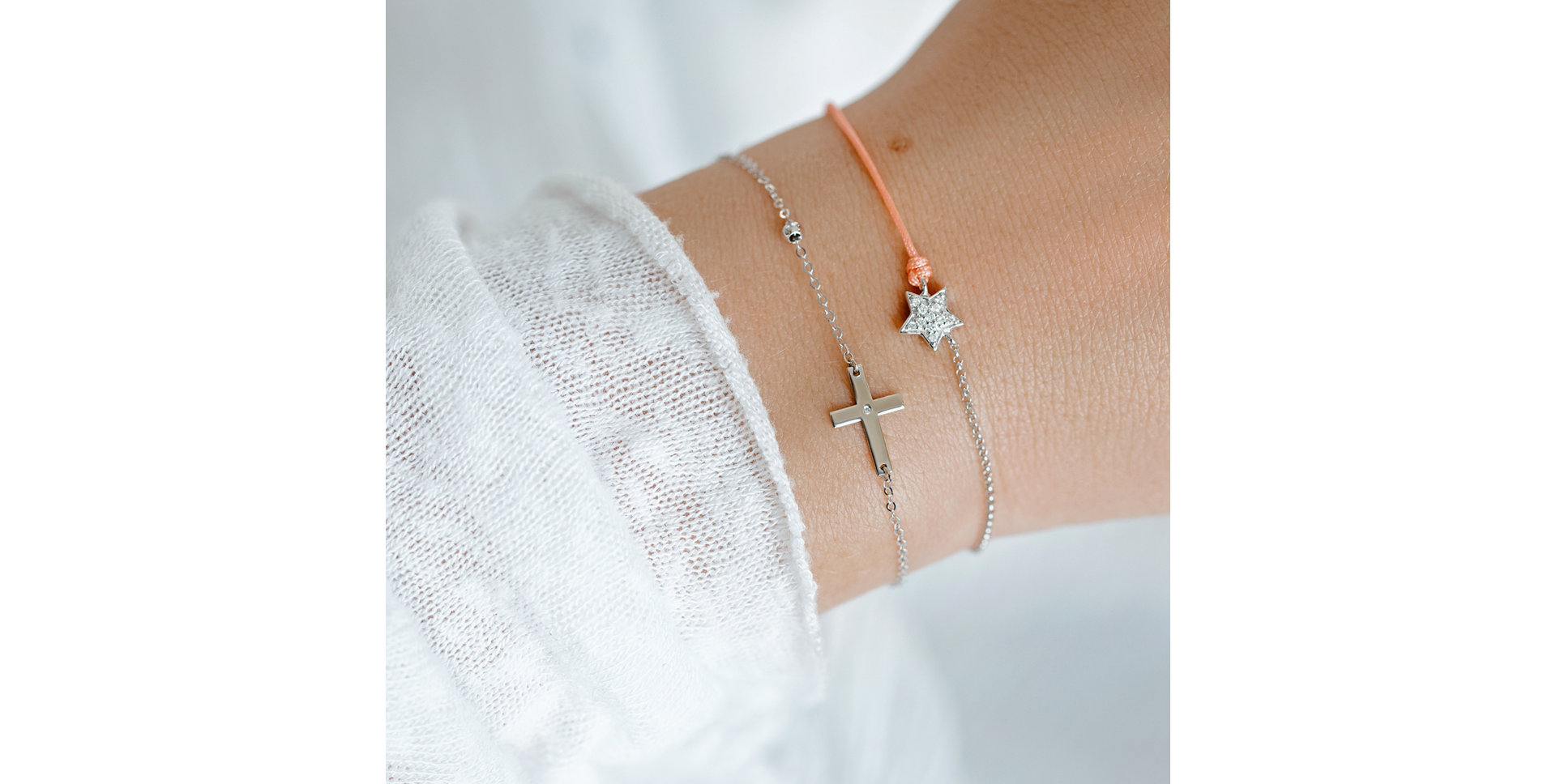 Diamond bracelet with cord Be a Star