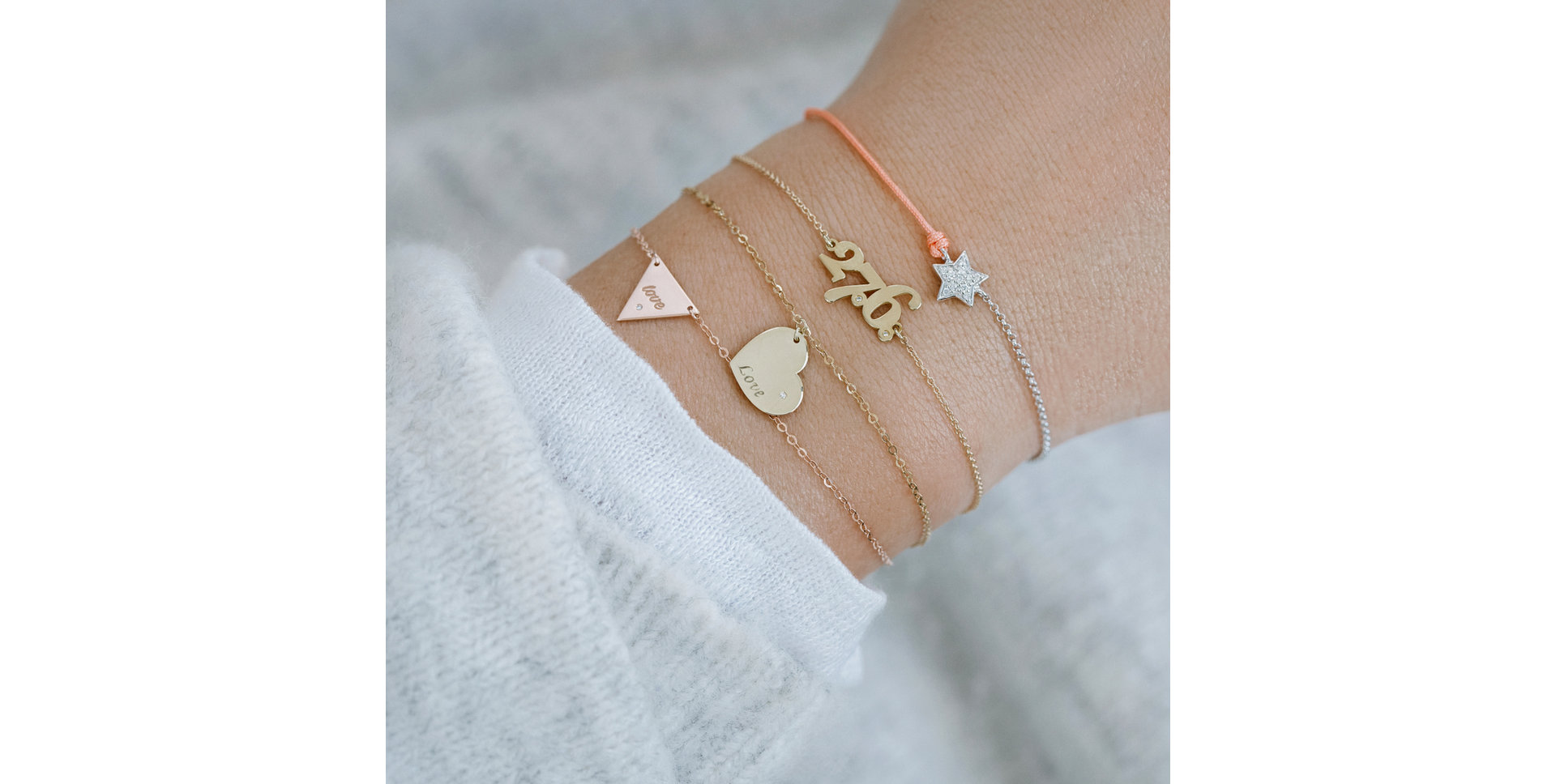 Diamond bracelet with cord Be a Star