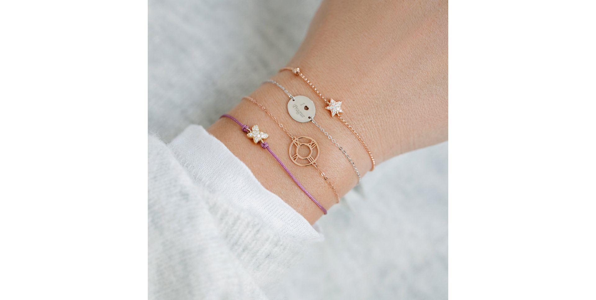 Bracelet with brown diamonds Magic Butterfly