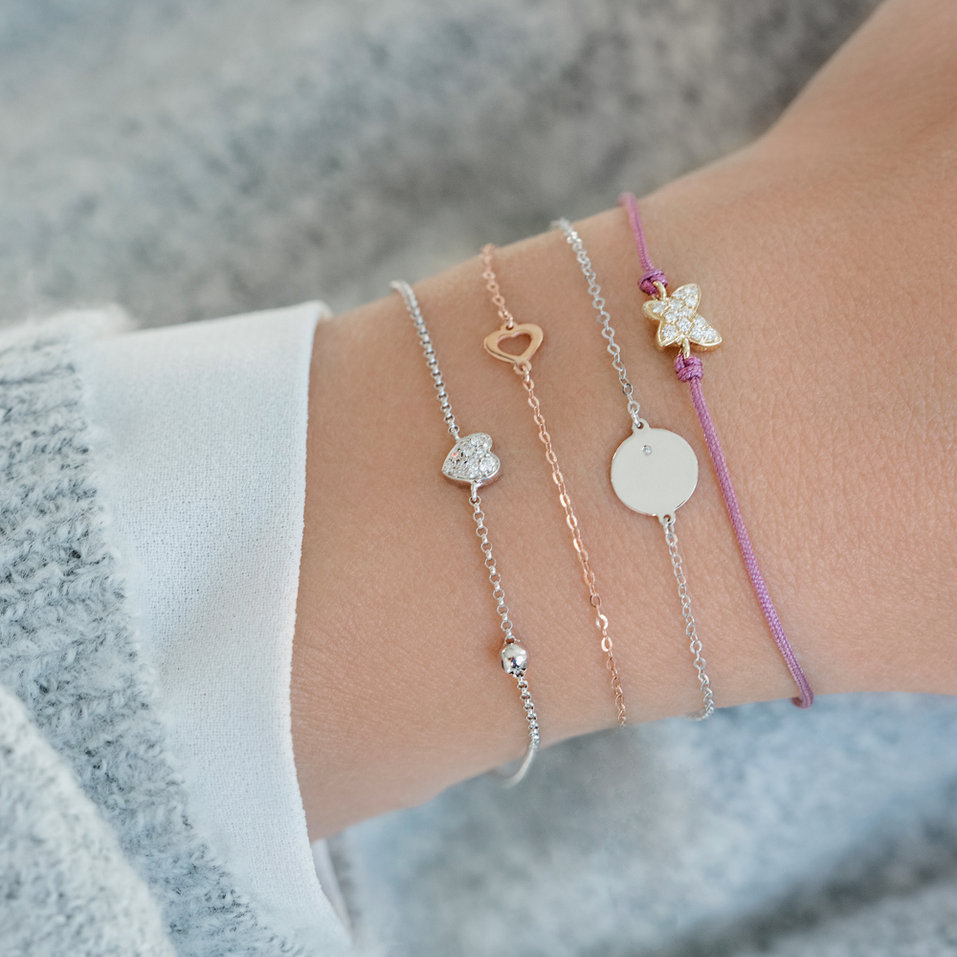 Diamond bracelet with cord Magic Butterfly