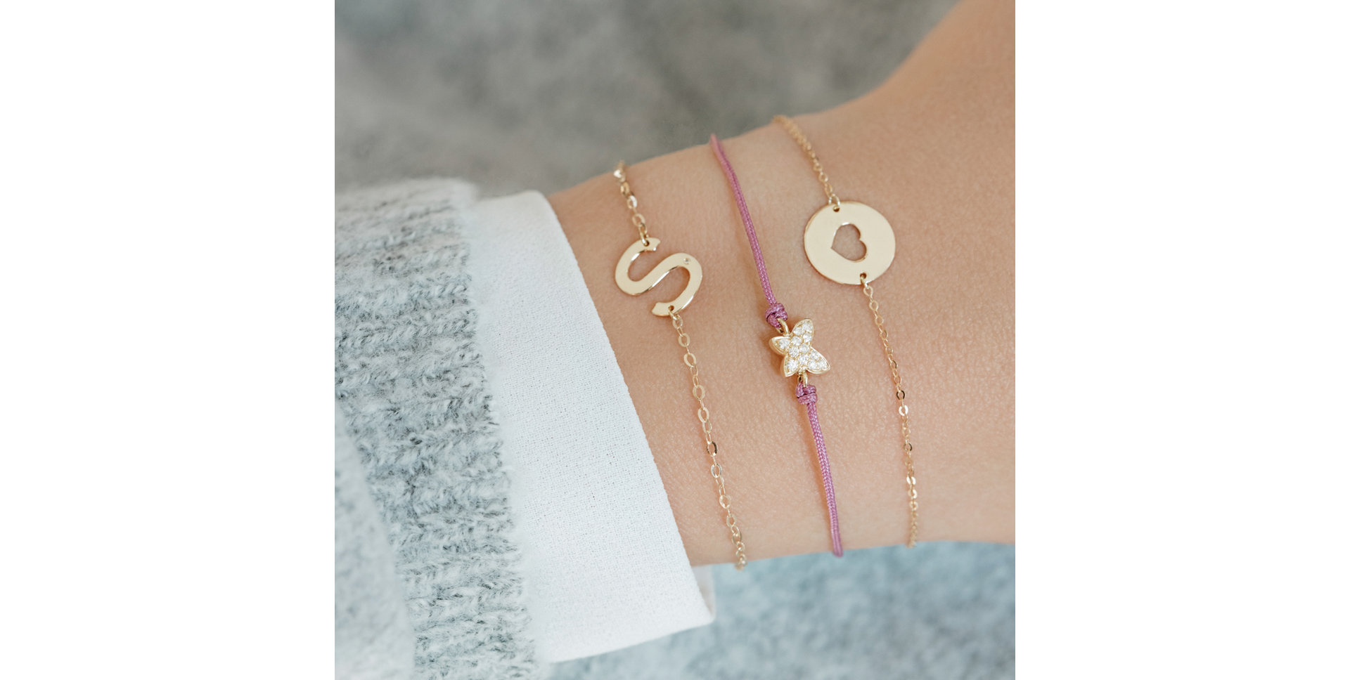 Diamond bracelet with cord Magic Butterfly