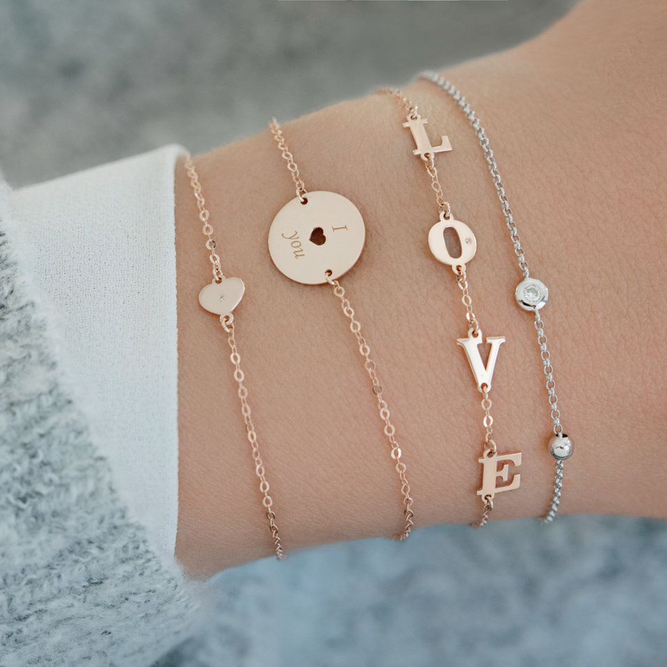Diamond bracelet I love you