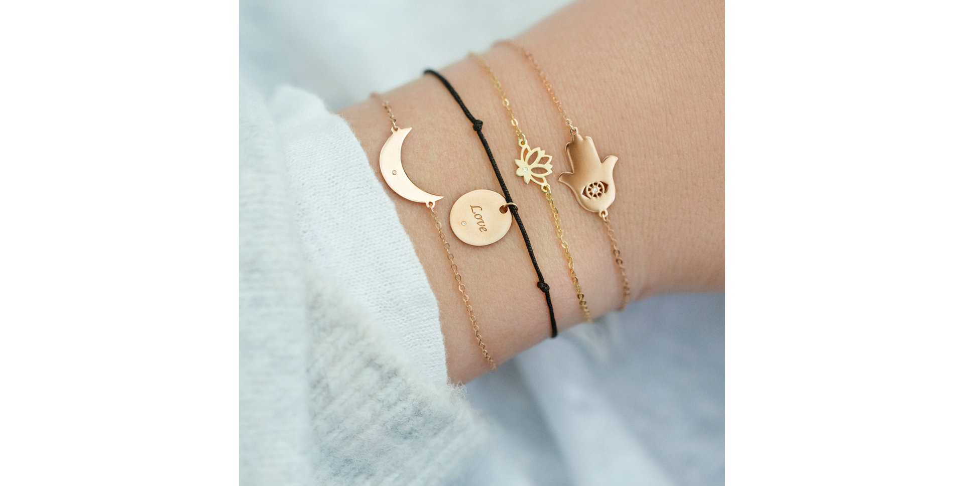 Diamond bracelet with cord Secret Love