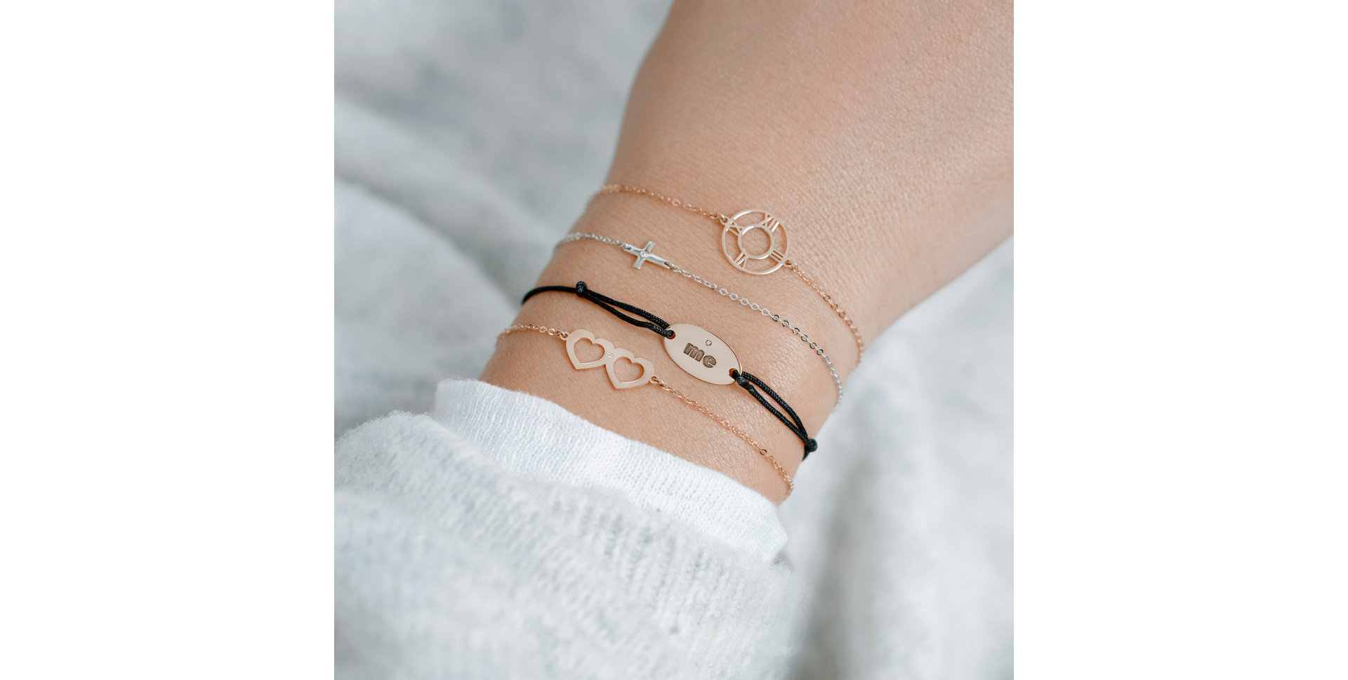 Diamond bracelet with cord Love