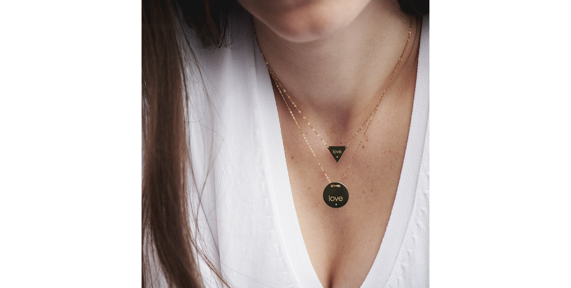 Diamond necklace Love Stamp