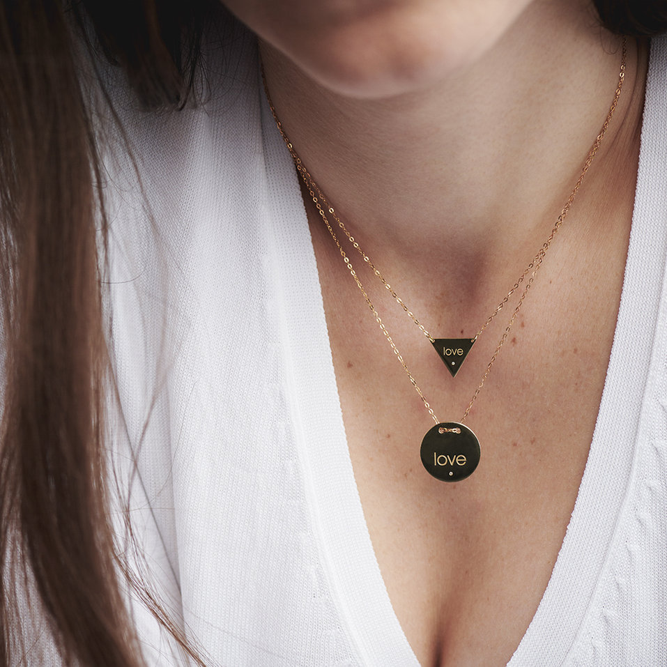 Diamond necklace Triangle Love