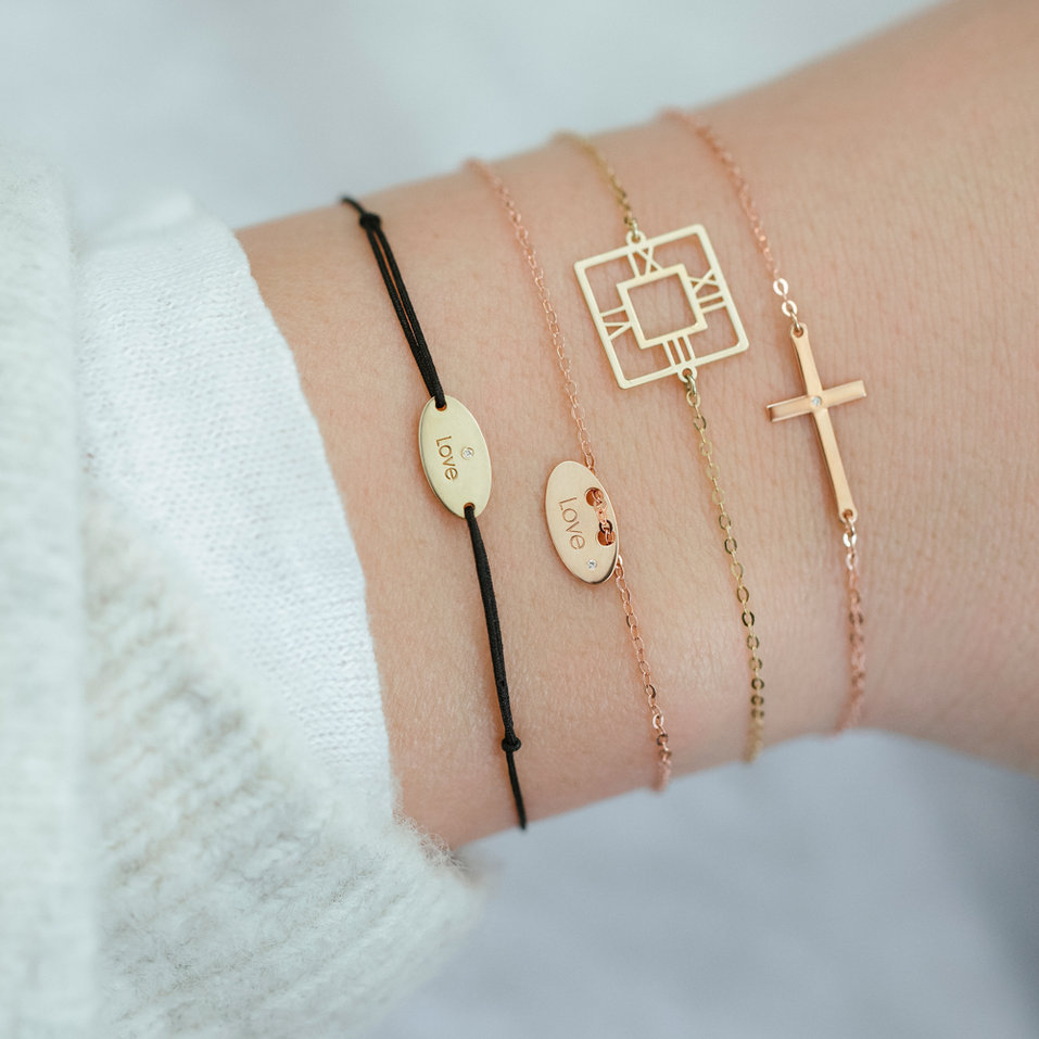 Diamond bracelet Love Stamp Message