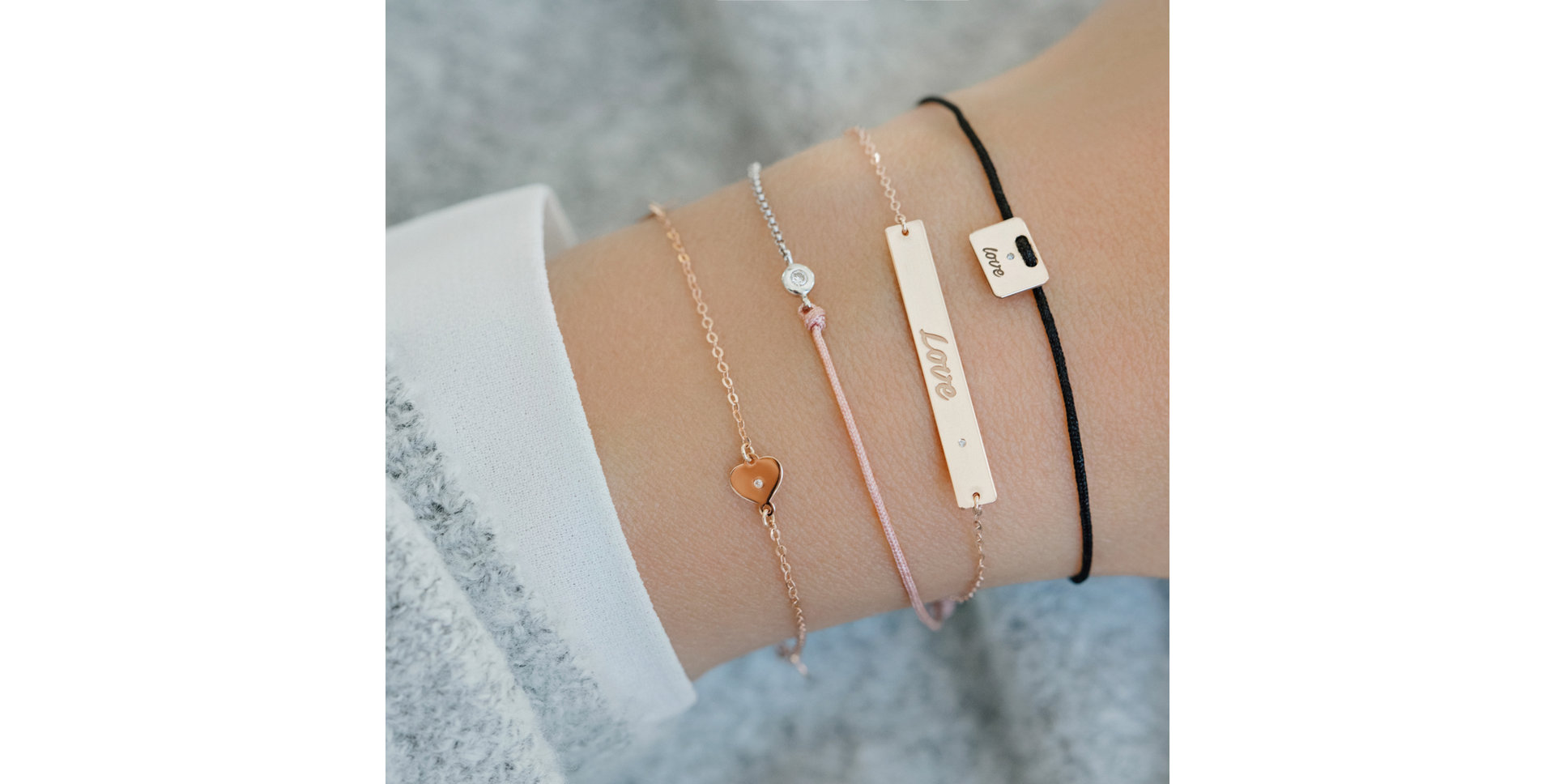 Diamond bracelet Military Stamp Love