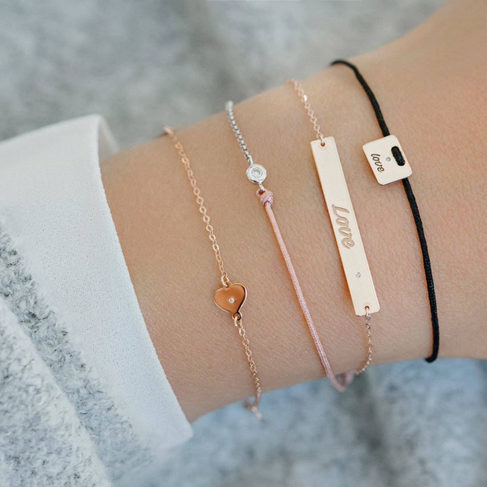 Diamond bracelet Military Stamp Love