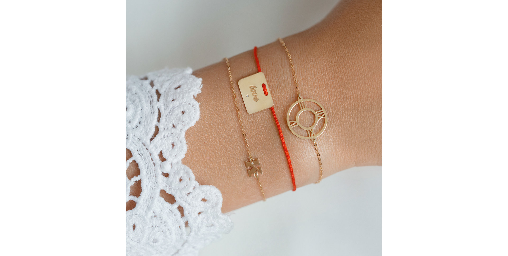 Diamond bracelet Military Stamp Love